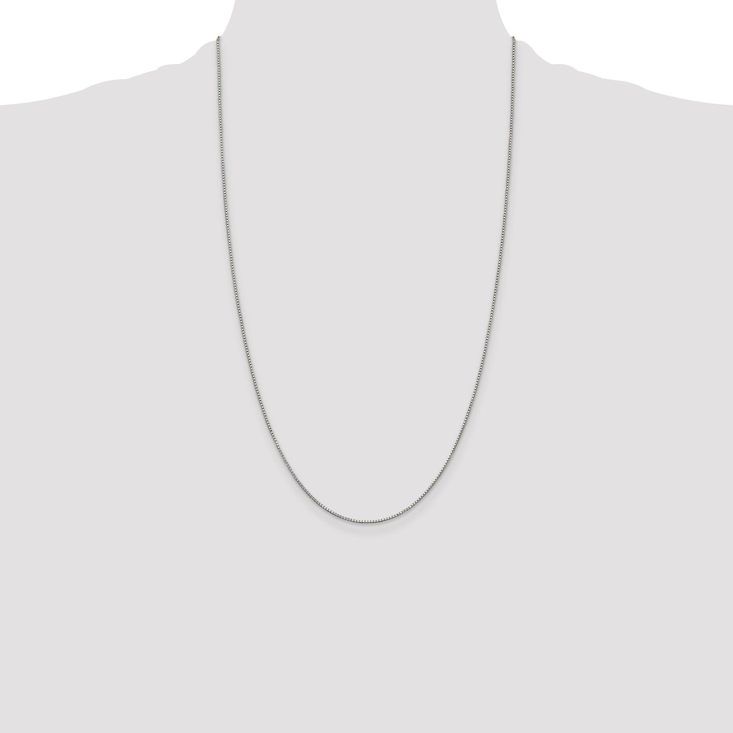 Sterling Silver Rhodium-plated .9mm Box Chain
