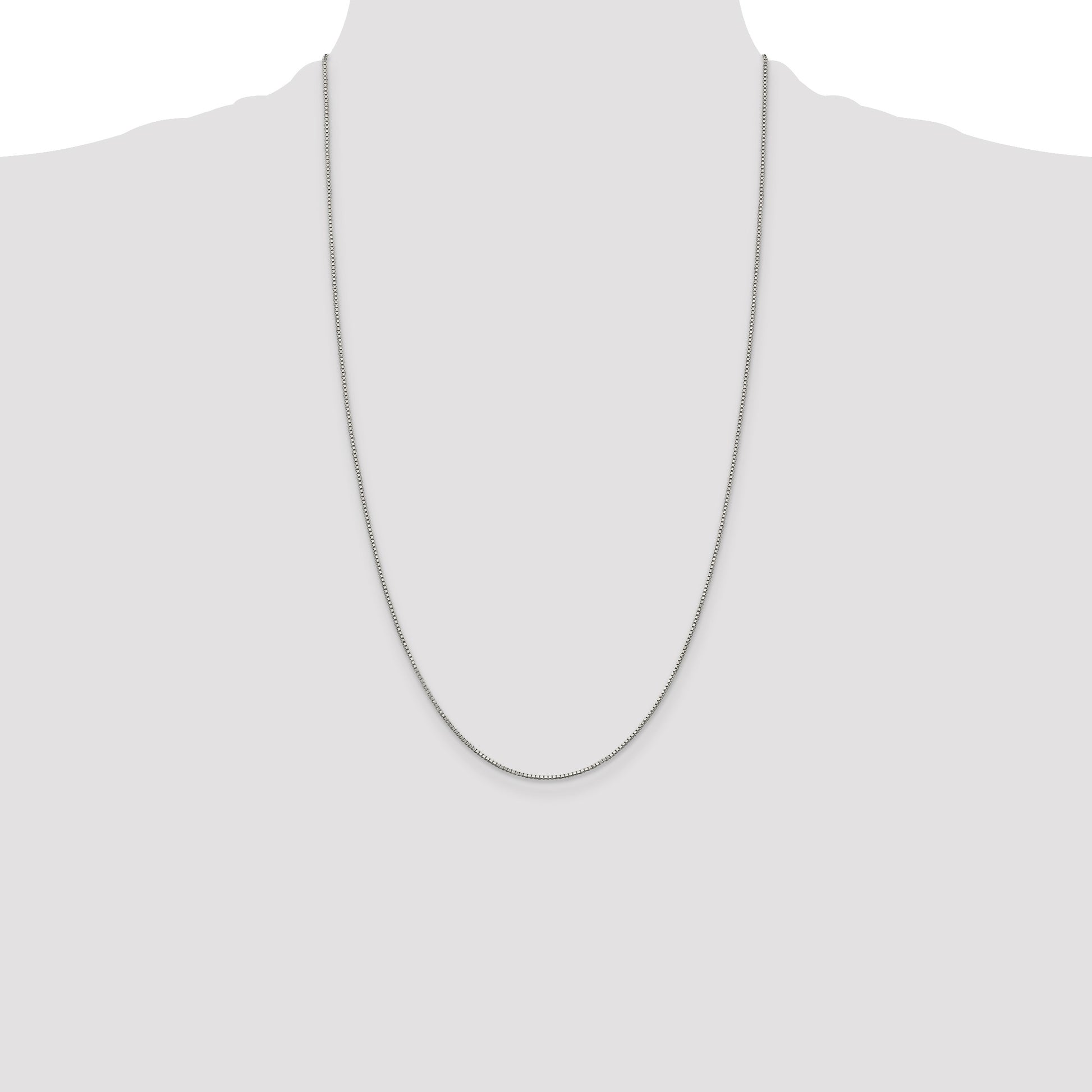 Sterling Silver Rhodium-plated .9mm Box Chain