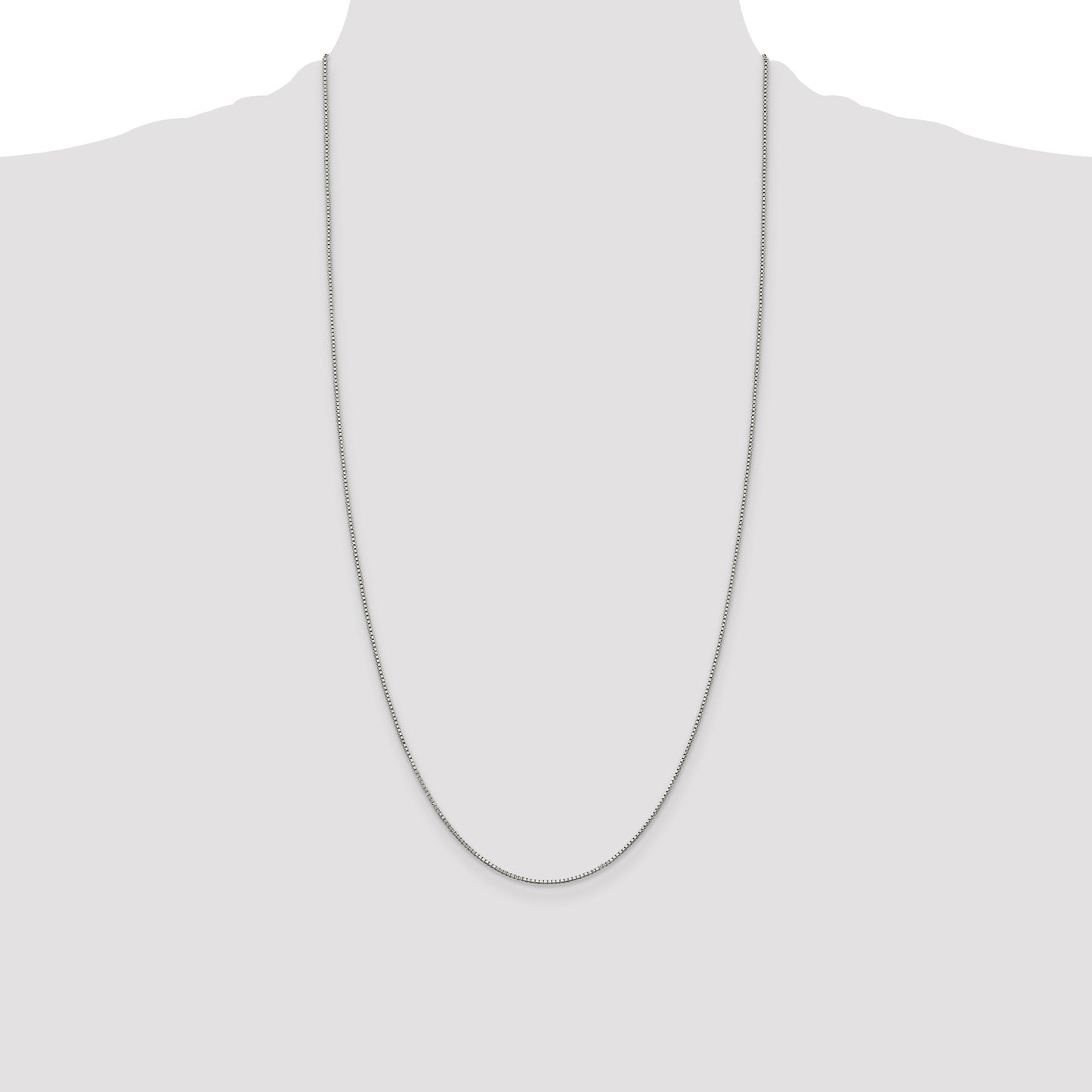 Sterling Silver Rhodium-plated .9mm Box Chain