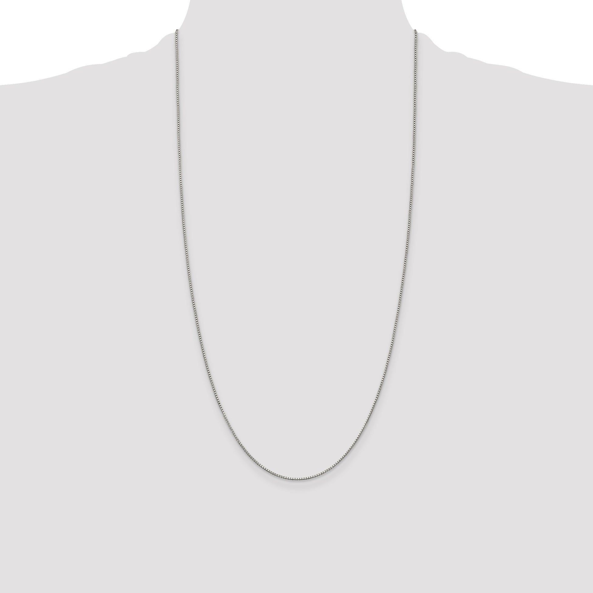 Sterling Silver Rhodium-plated .9mm Box Chain
