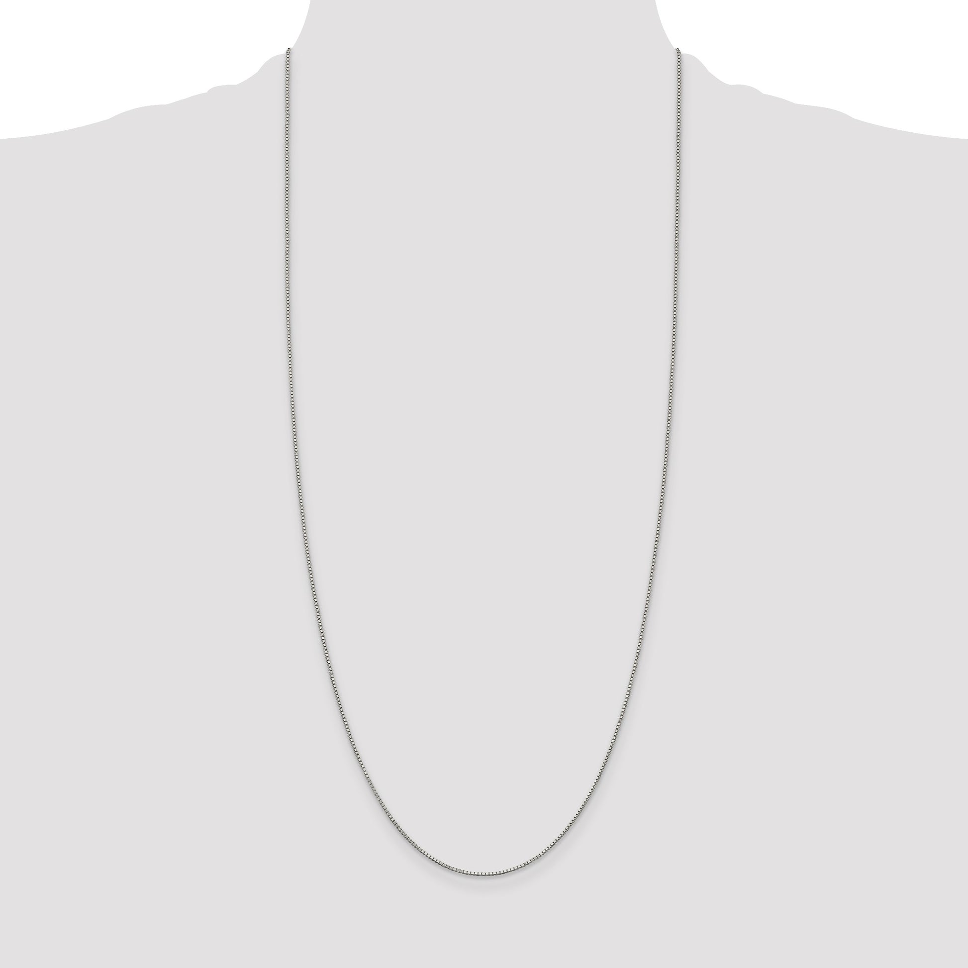 Sterling Silver Rhodium-plated .9mm Box Chain