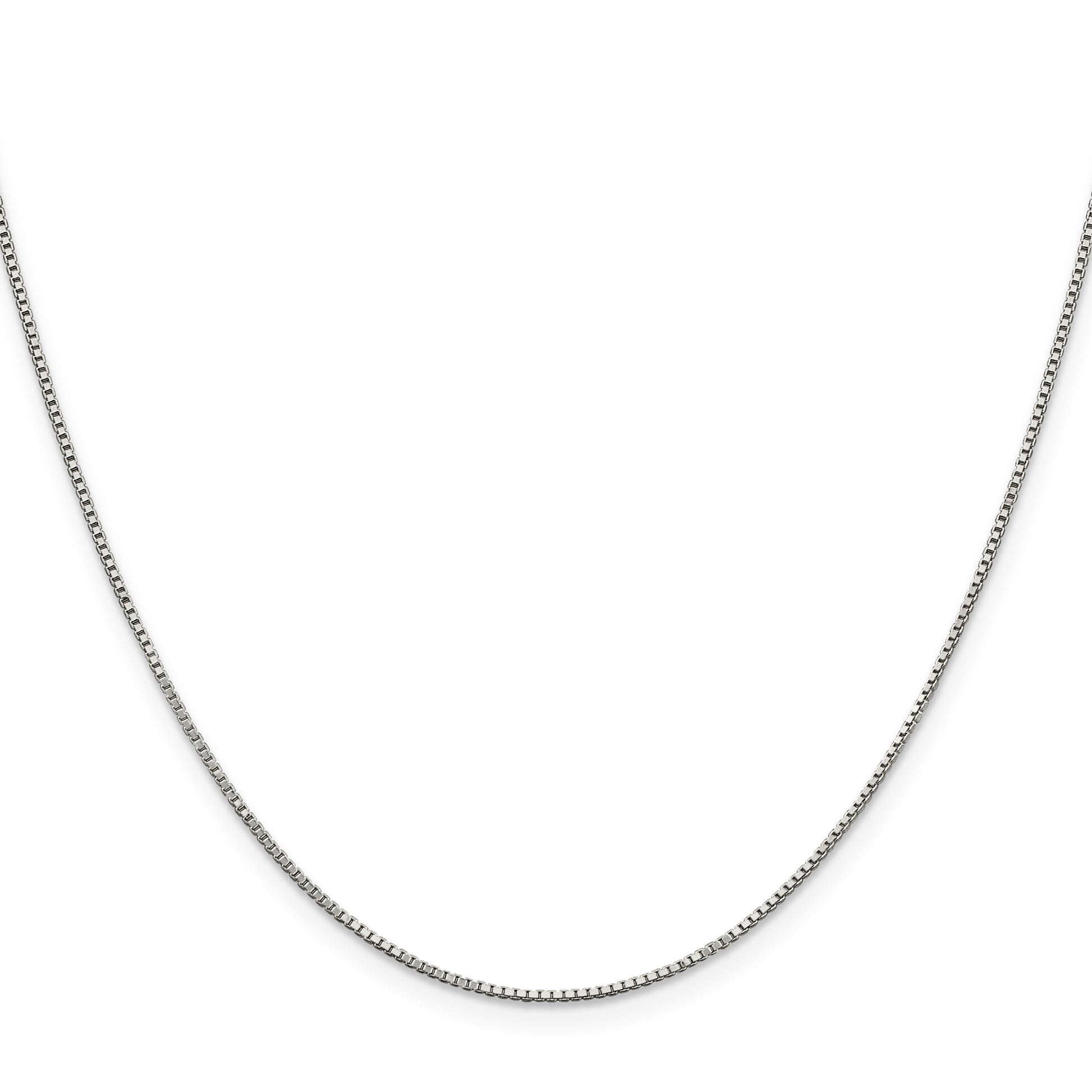Sterling Silver Rhodium-plated .9mm Box Chain with a 4 inch extention