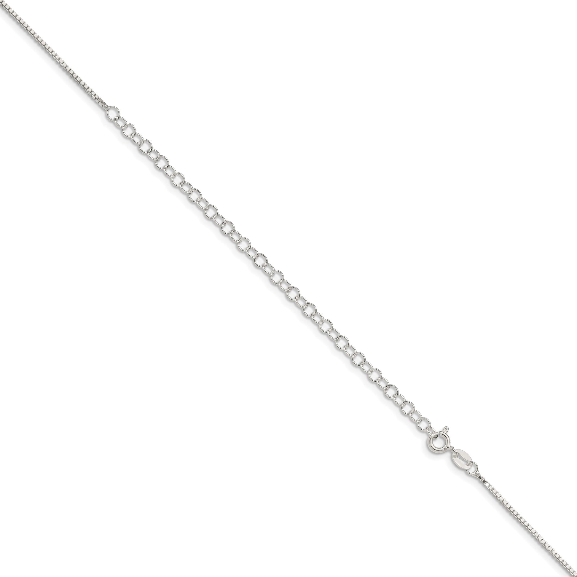Sterling Silver 1.1mm Box Chain w/4in ext.