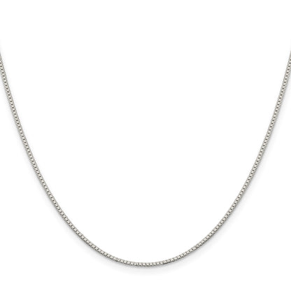 Sterling Silver Rhodium-plated 1.1mm Box Chain