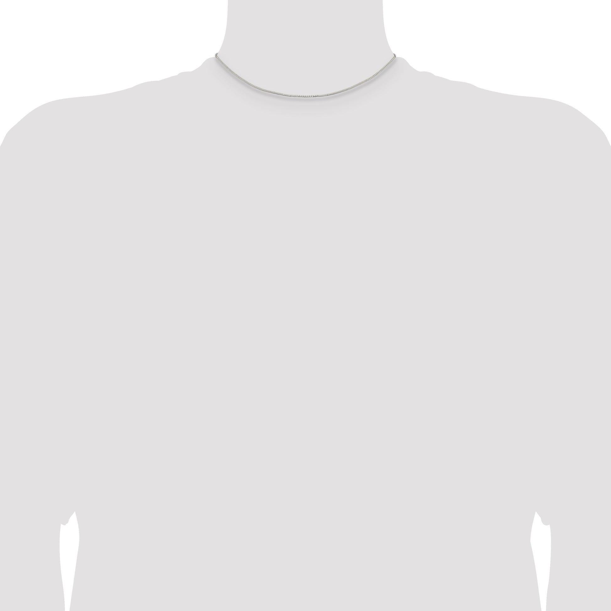 Sterling Silver Rhodium-plated 1.1mm Box Chain