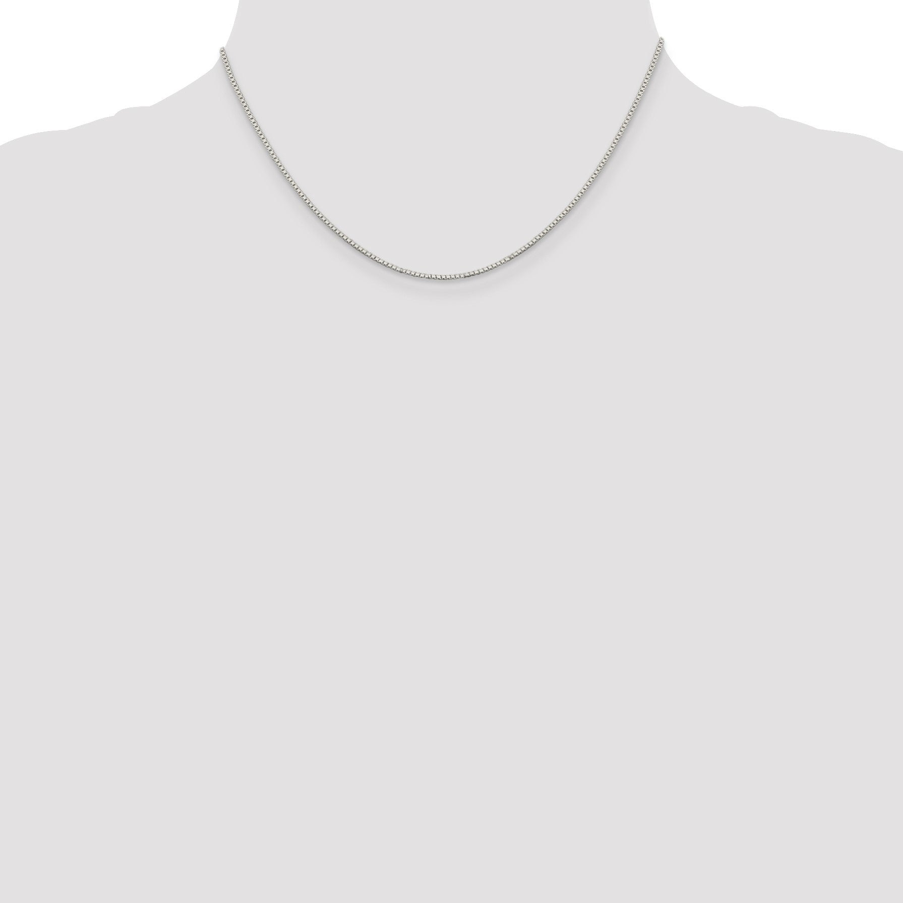 Sterling Silver Rhodium-plated 1.1mm Box Chain