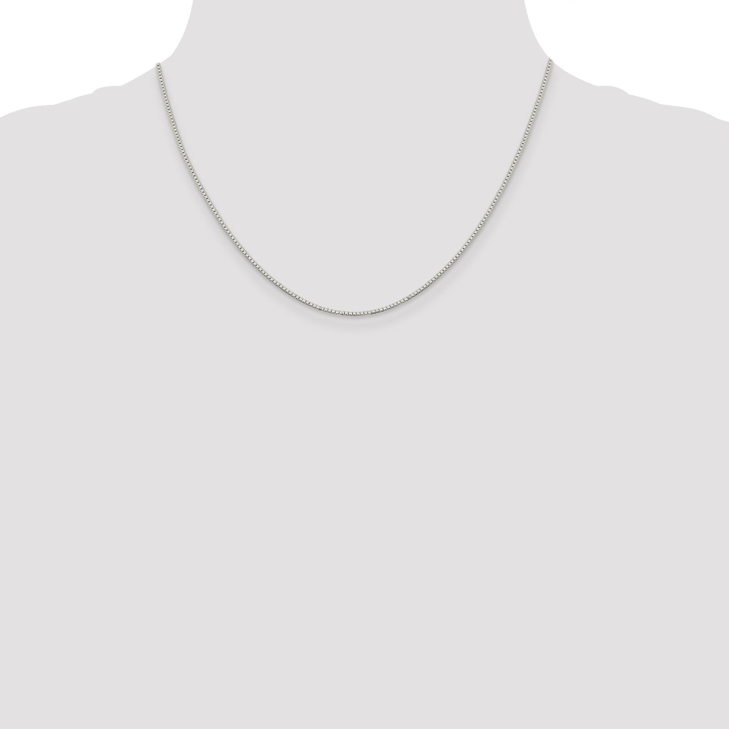 Sterling Silver Rhodium-plated 1.1mm Box Chain w/2in ext.