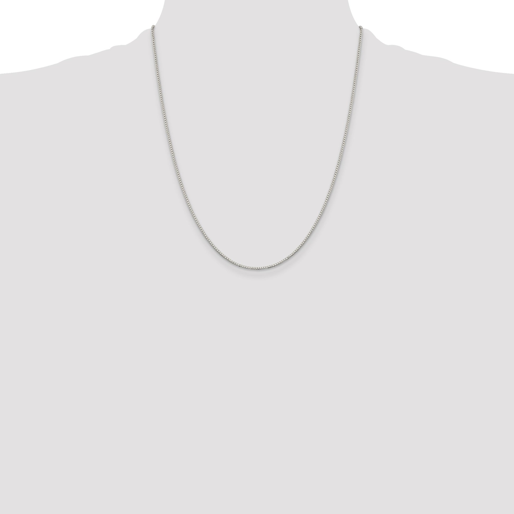 Sterling Silver Rhodium-plated 1.1mm Box Chain