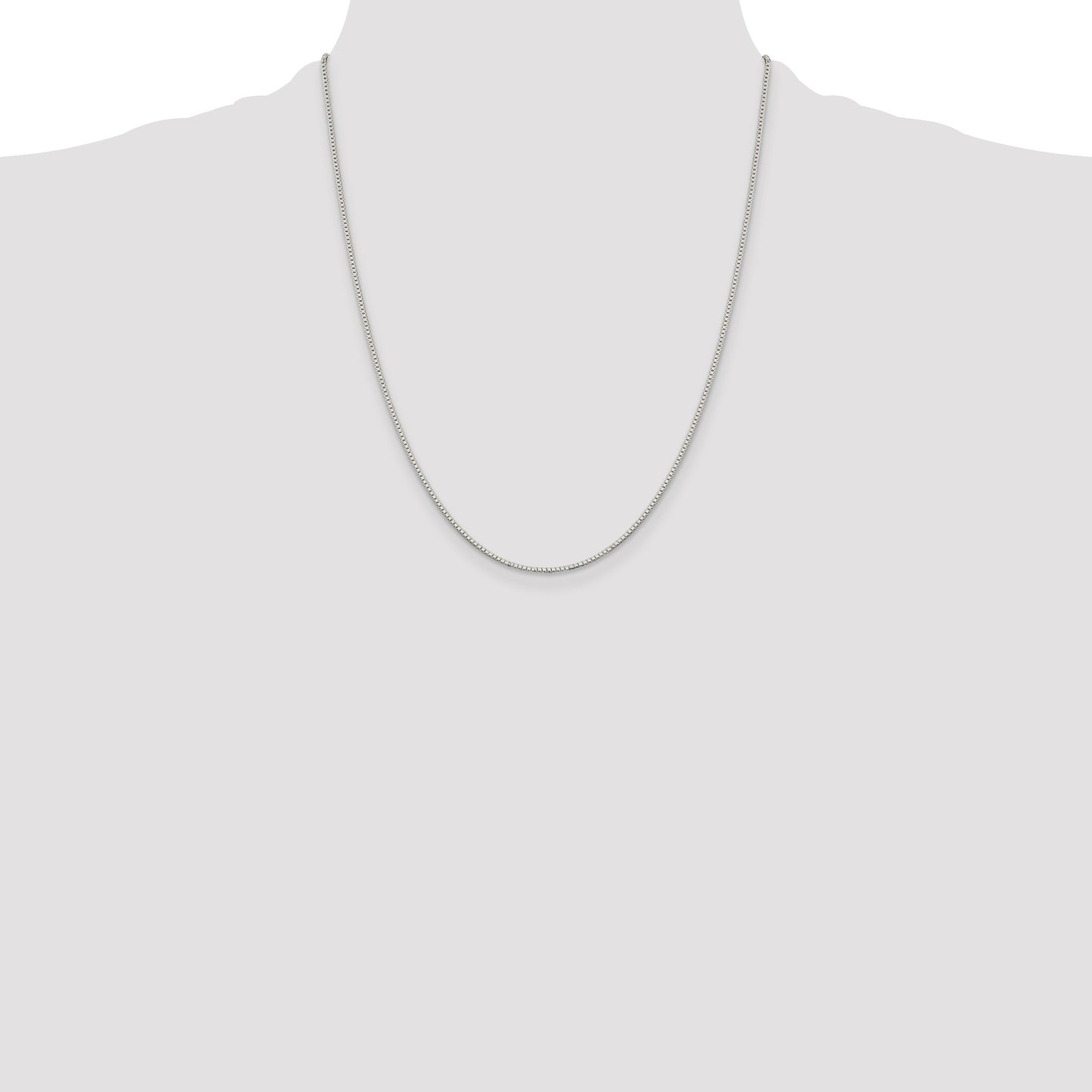Sterling Silver Rhodium-plated 1.1mm Box Chain w/4in ext.
