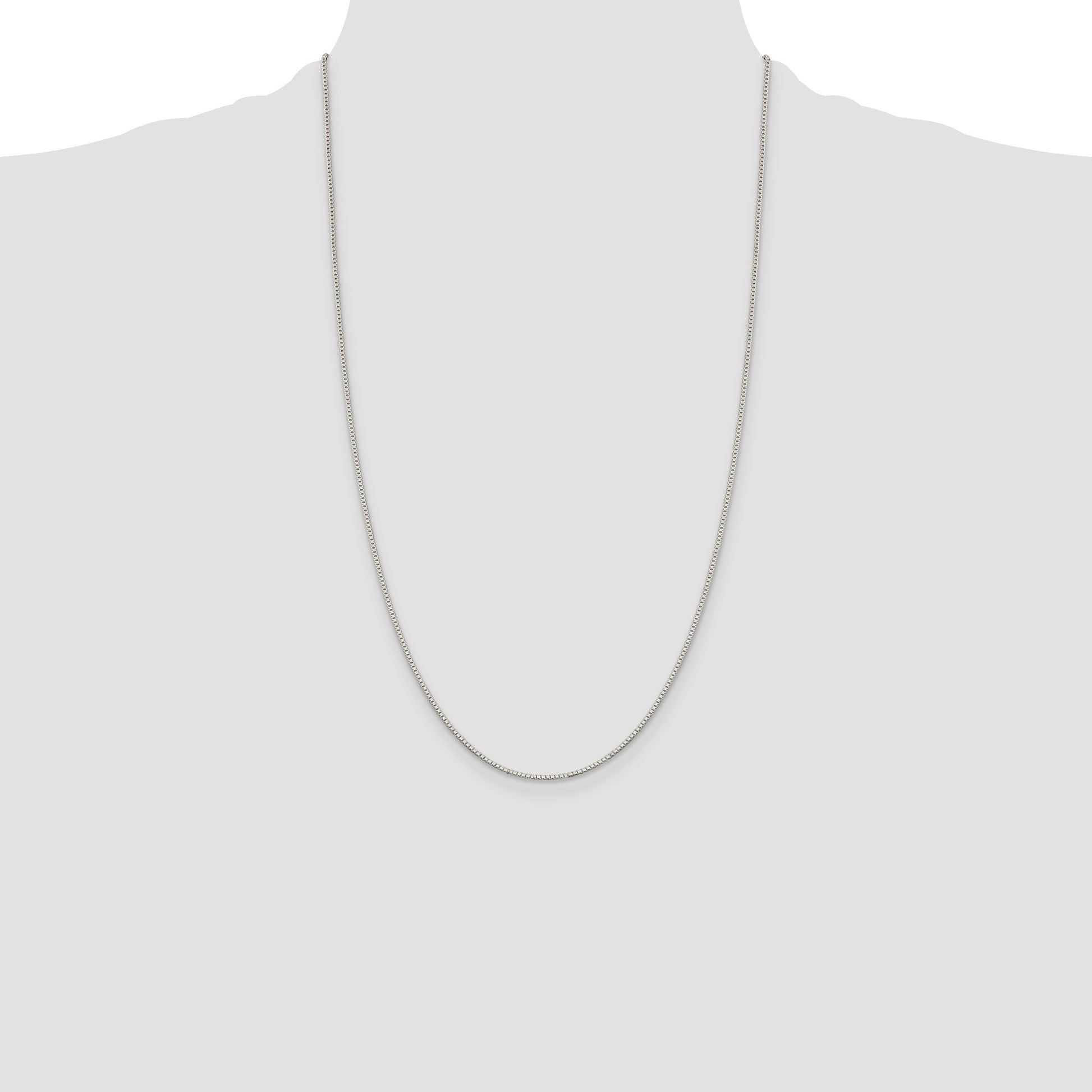 Sterling Silver Rhodium-plated 1.1mm Box Chain