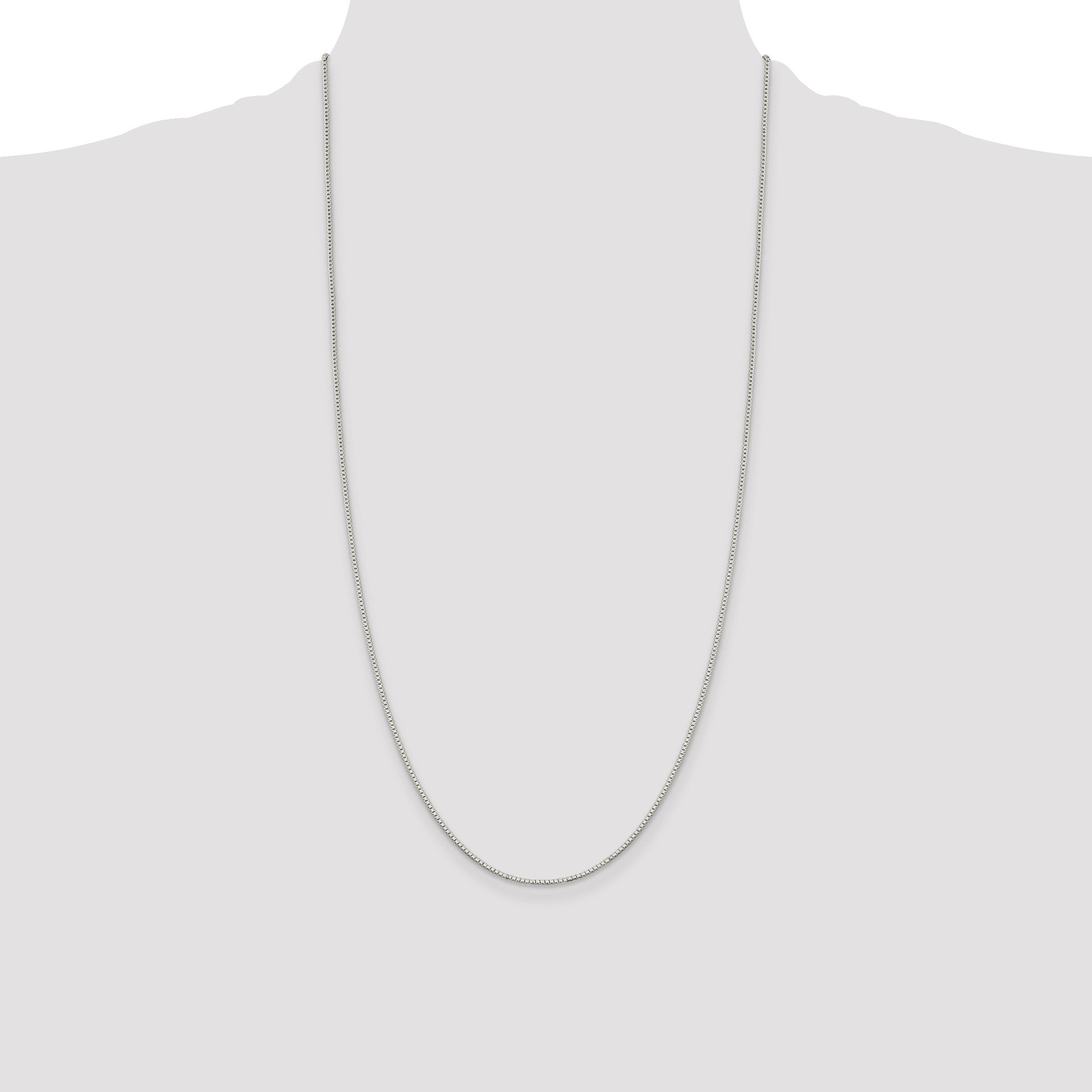 Sterling Silver Rhodium-plated 1.1mm Box Chain
