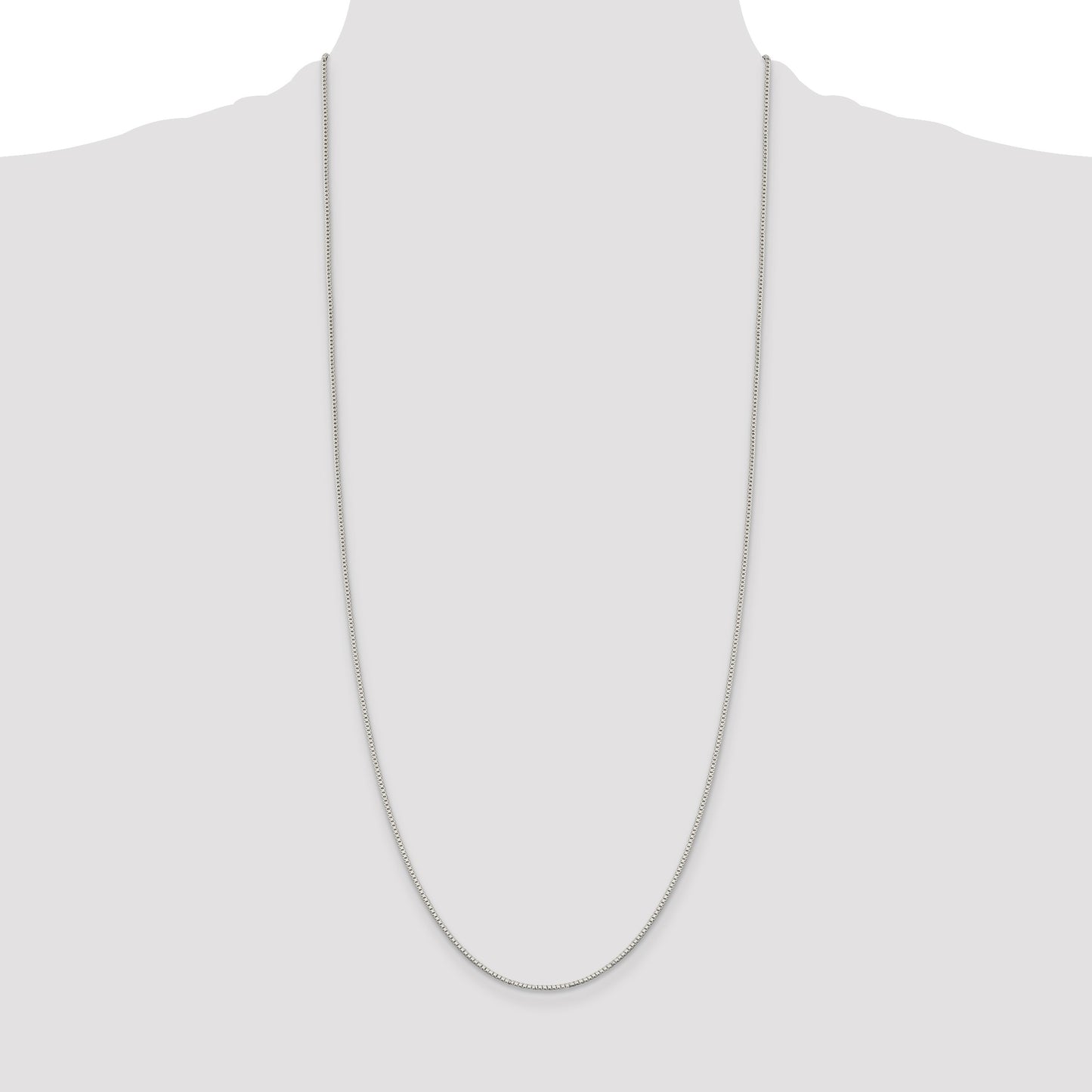Sterling Silver Rhodium-plated 1.1mm Box Chain