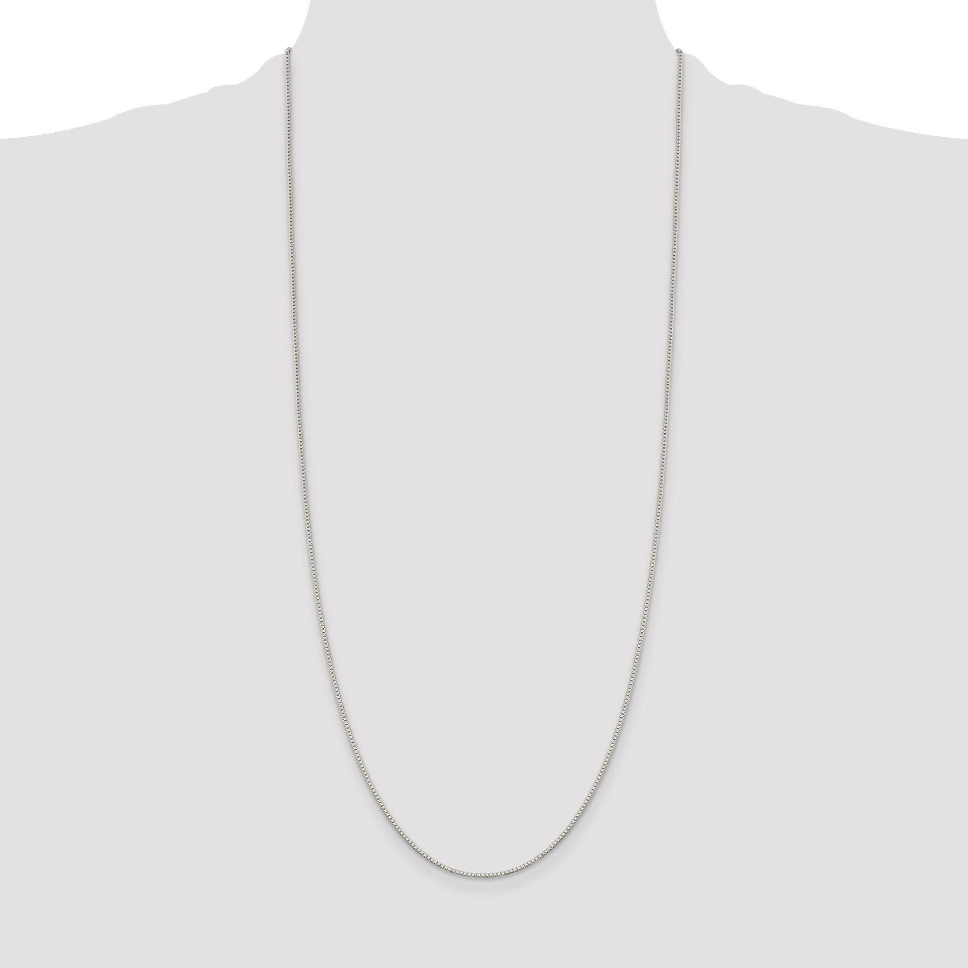 Sterling Silver Rhodium-plated 1.1mm Box Chain