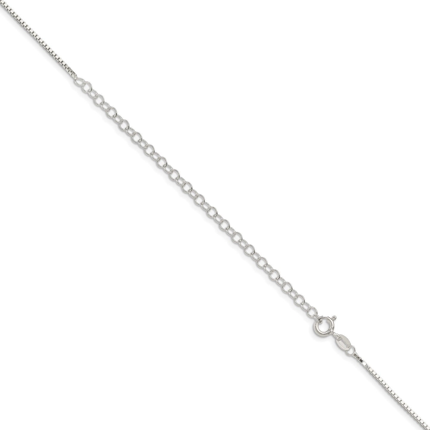 Sterling Silver 1.25mm Box Chain w/4in ext.