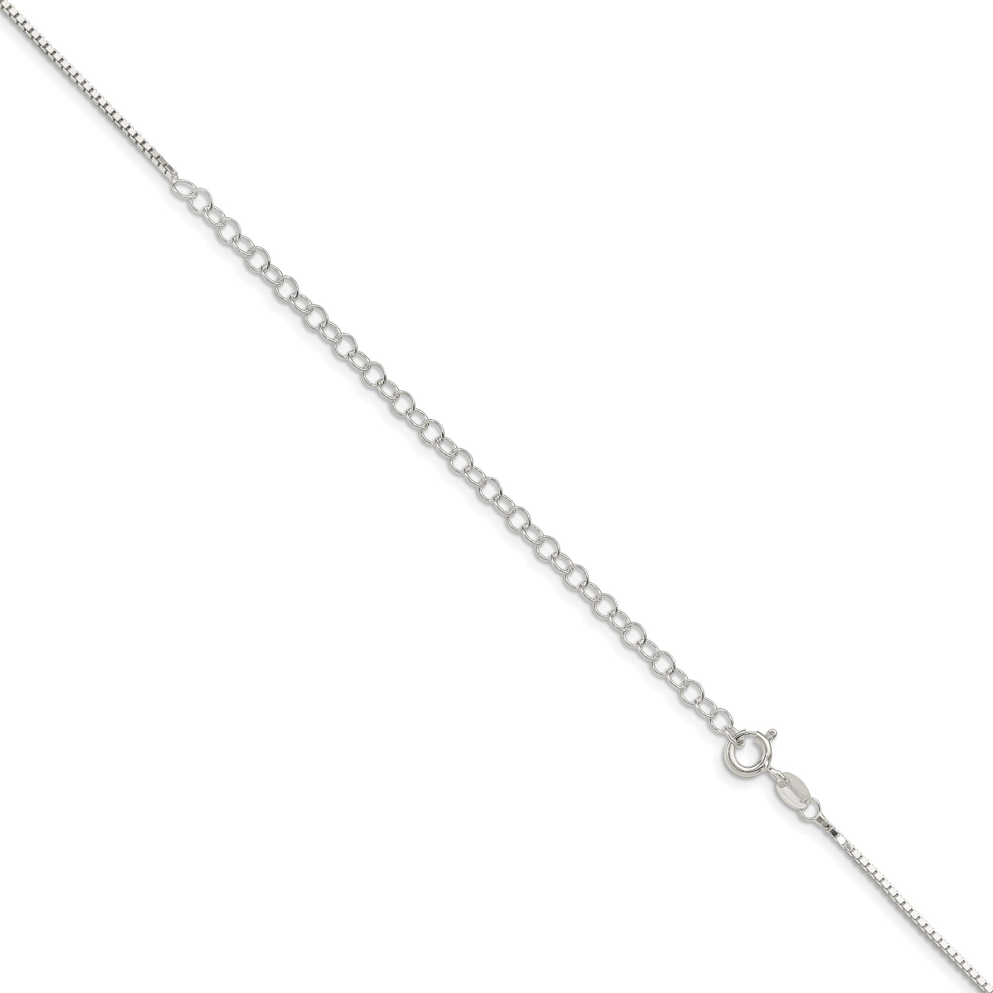 Sterling Silver 1.25mm Box Chain w/4in ext.