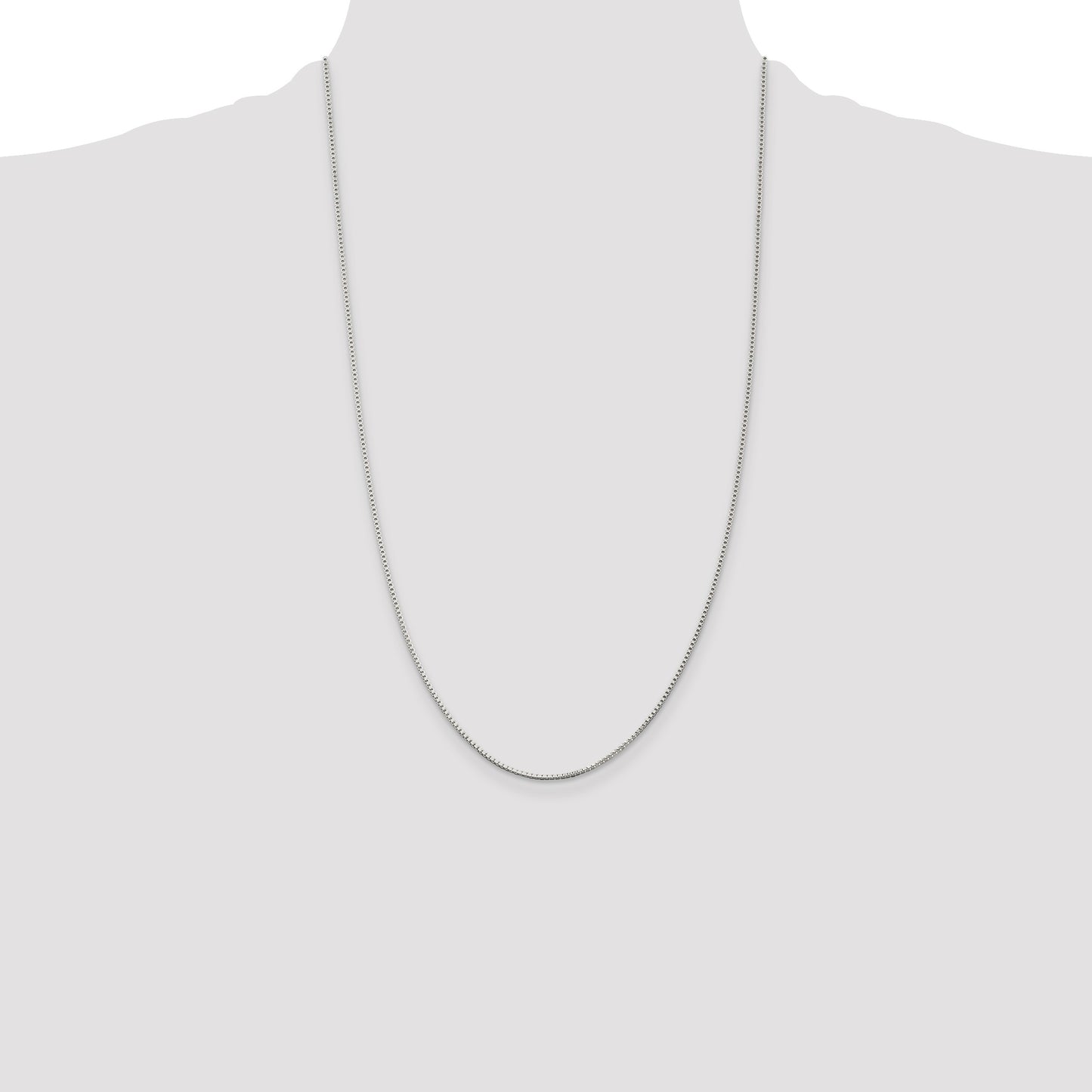 Sterling Silver Rhodium-plated 1.25mm Box Chain