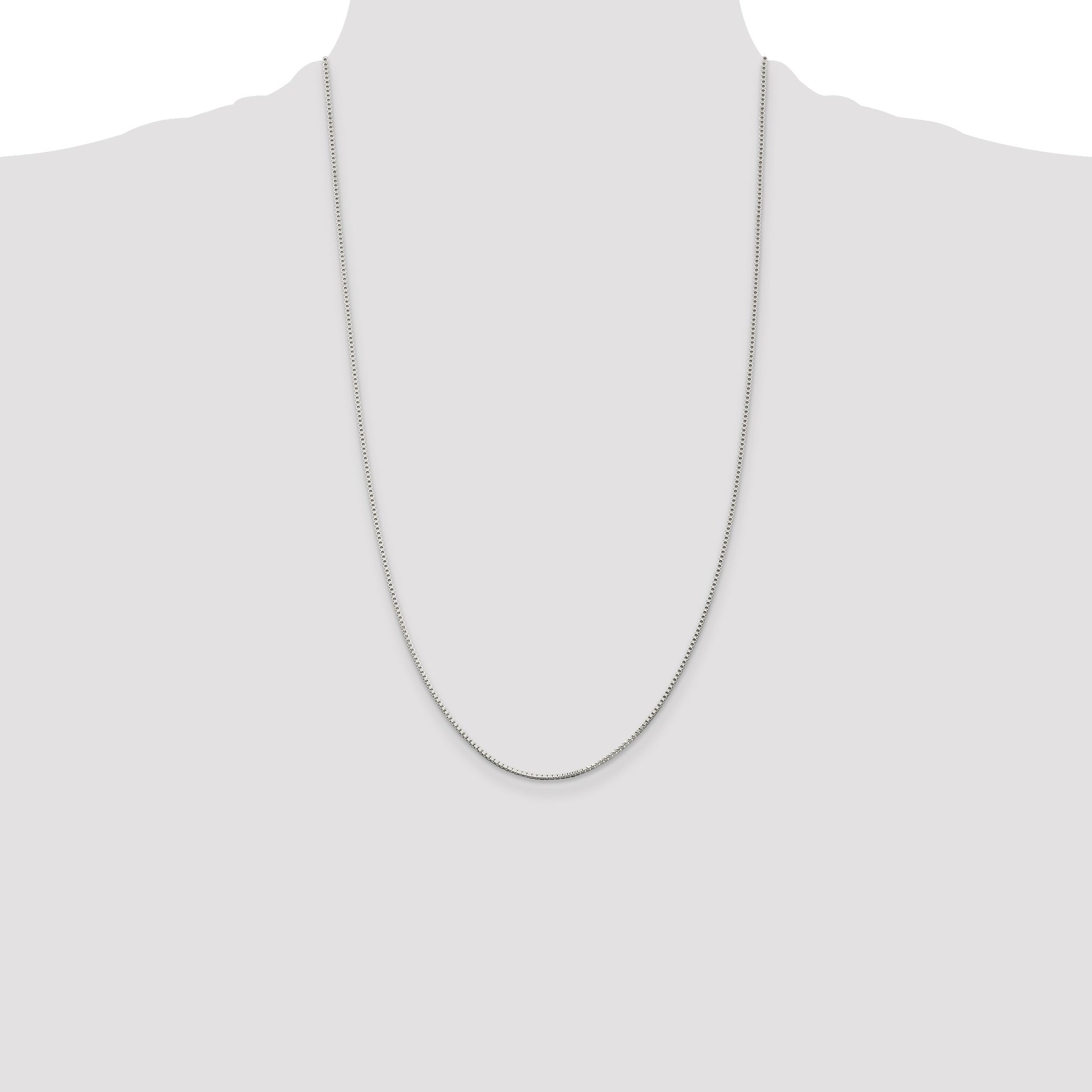 Sterling Silver Rhodium-plated 1.25mm Box Chain