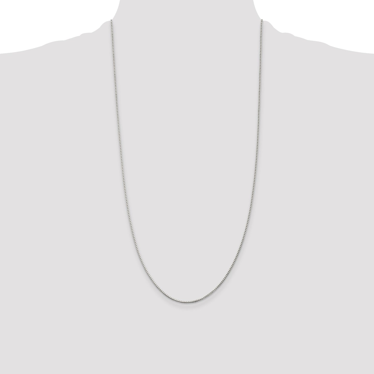 Sterling Silver Rhodium-plated 1.25mm Box Chain
