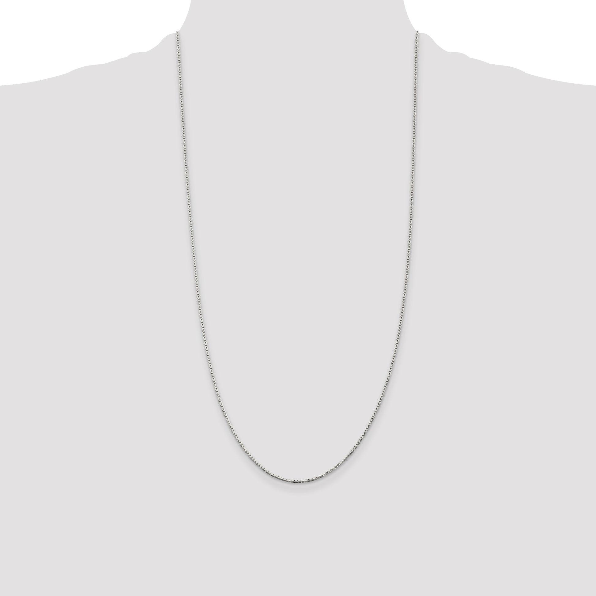 Sterling Silver Rhodium-plated 1.25mm Box Chain