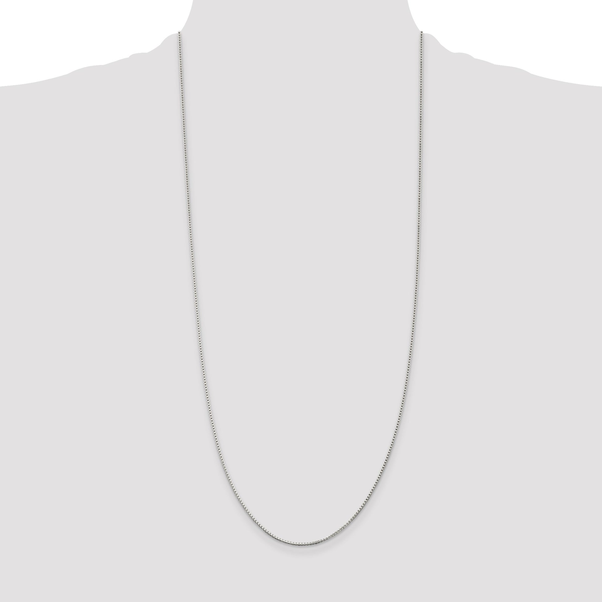 Sterling Silver Rhodium-plated 1.25mm Box Chain