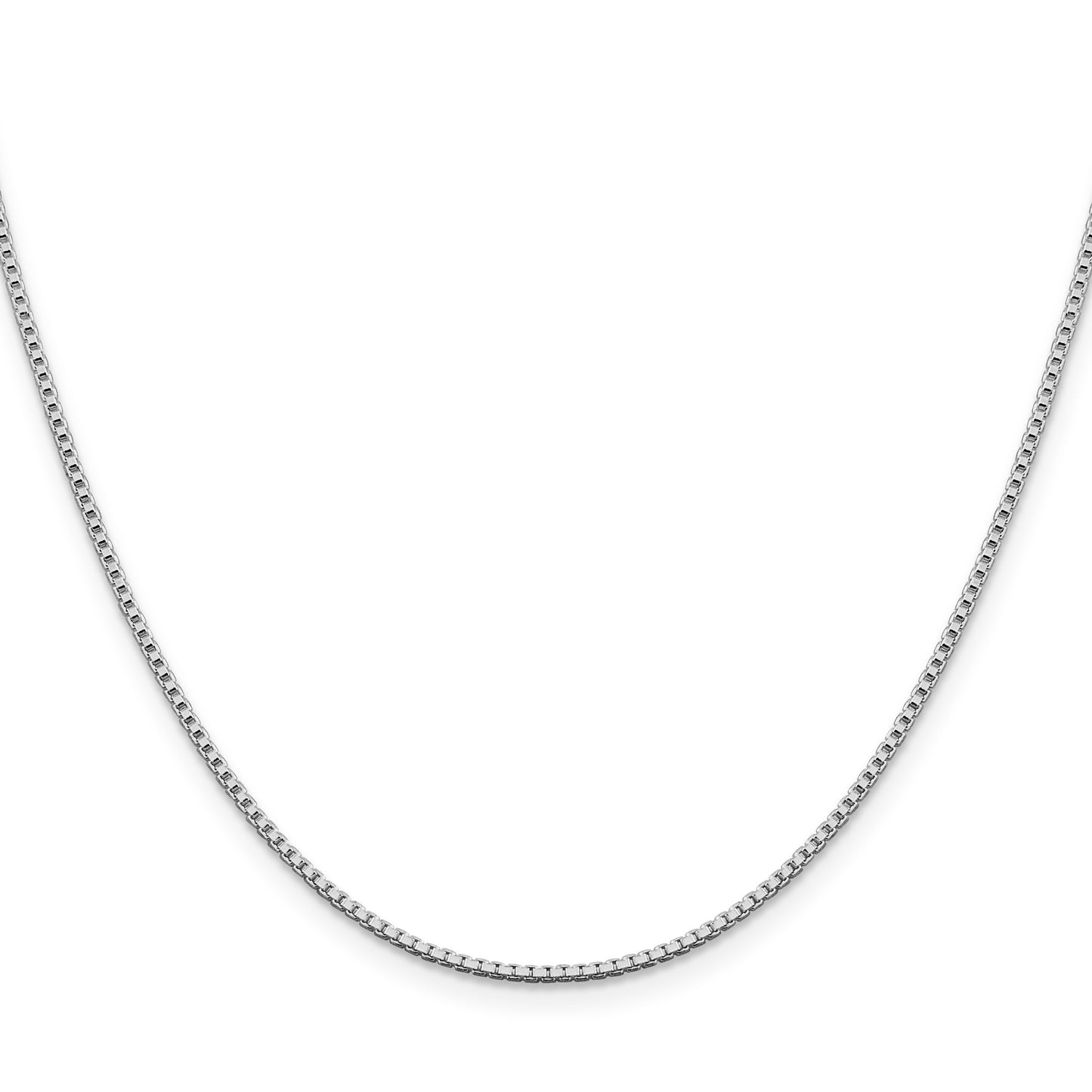 Sterling Silver Rhodium-plated 1.4mm Box Chain w/4in ext.