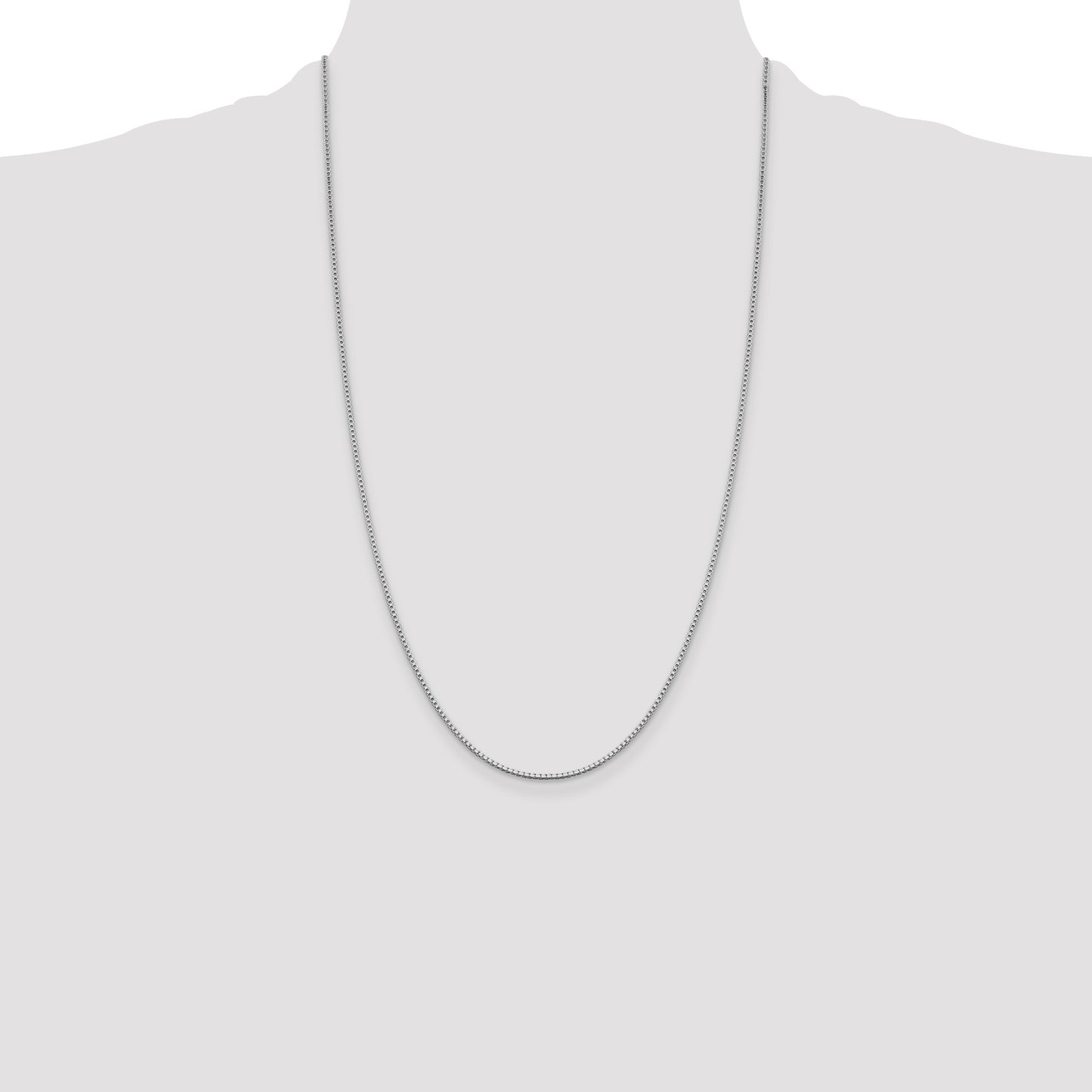 Sterling Silver Rhodium-plated 1.4mm Box Chain