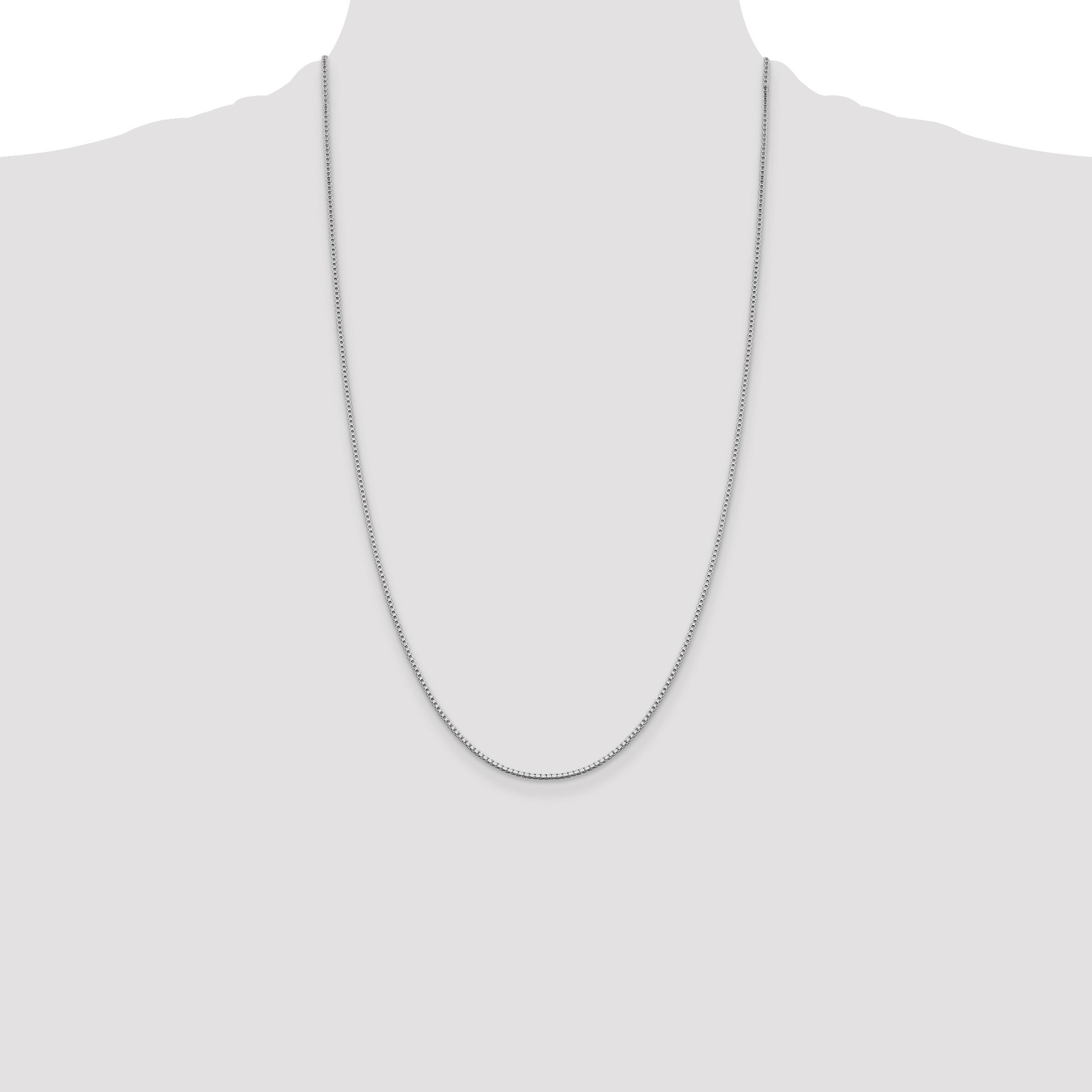 Sterling Silver Rhodium-plated 1.4mm Box Chain