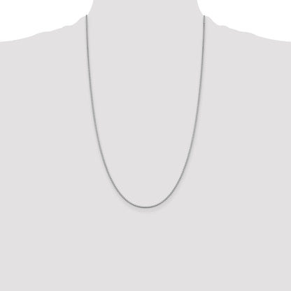 Sterling Silver Rhodium-plated 1.4mm Box Chain