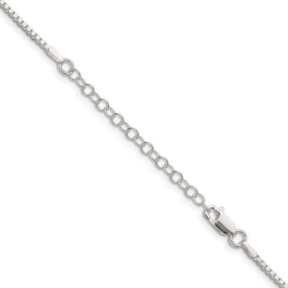 Sterling Silver 1.5mm Box Chain w/2in ext.