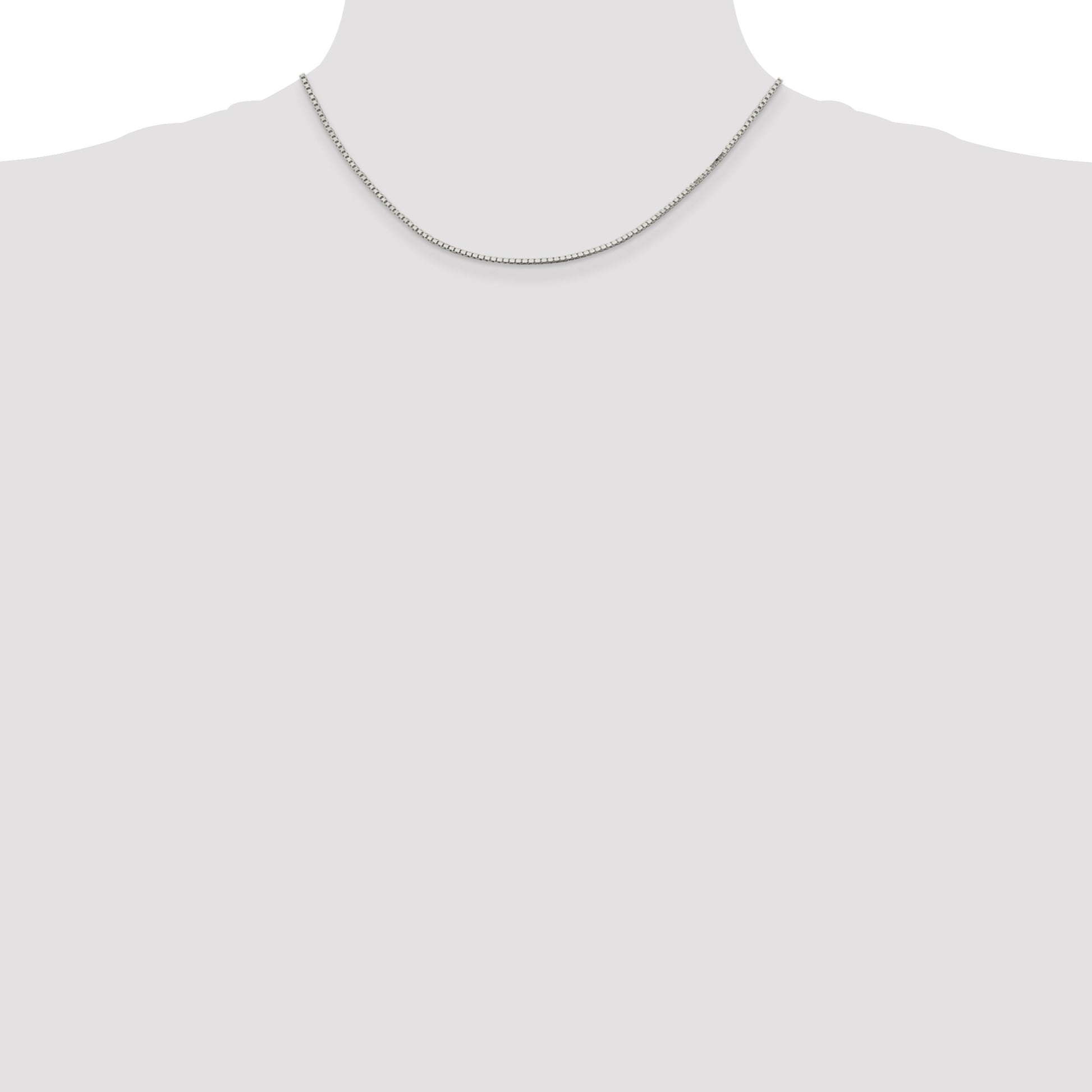 Sterling Silver Rhodium-plated 1.5mm Box Chain