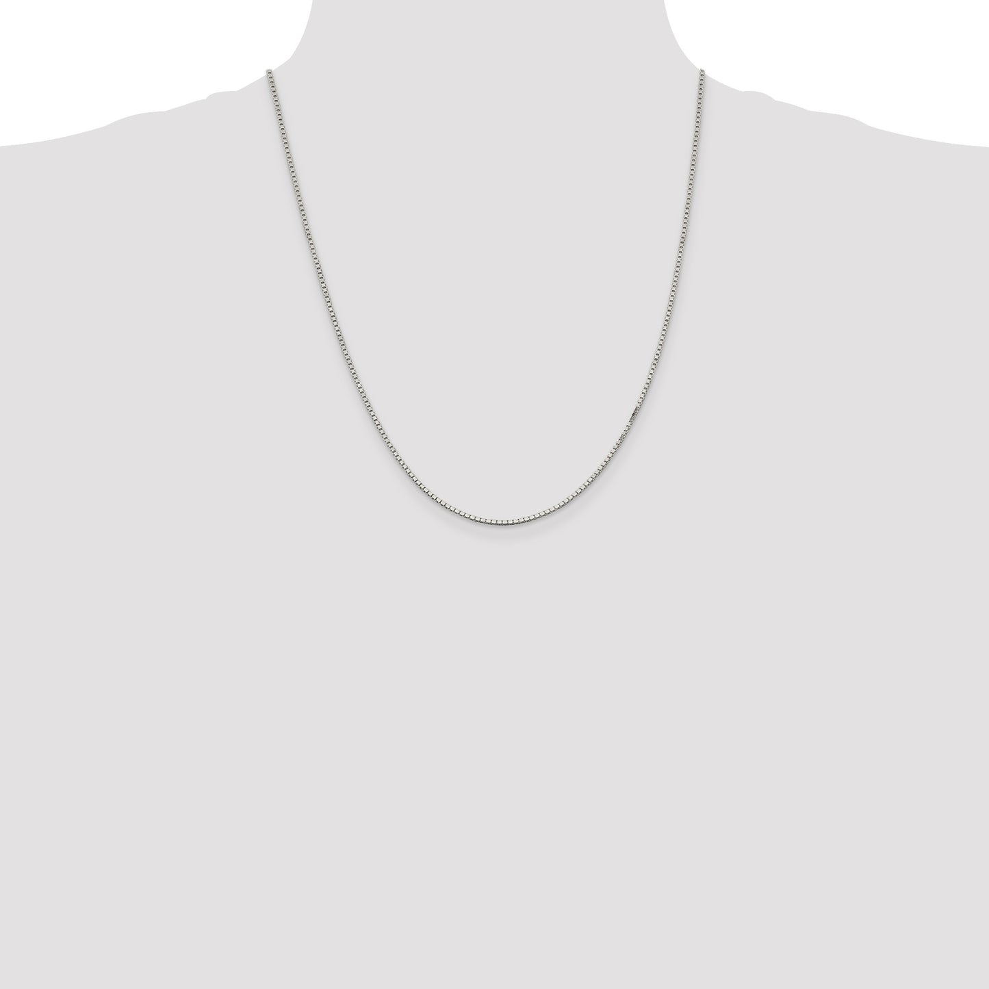 Sterling Silver Rhodium-plated 1.5mm Box Chain
