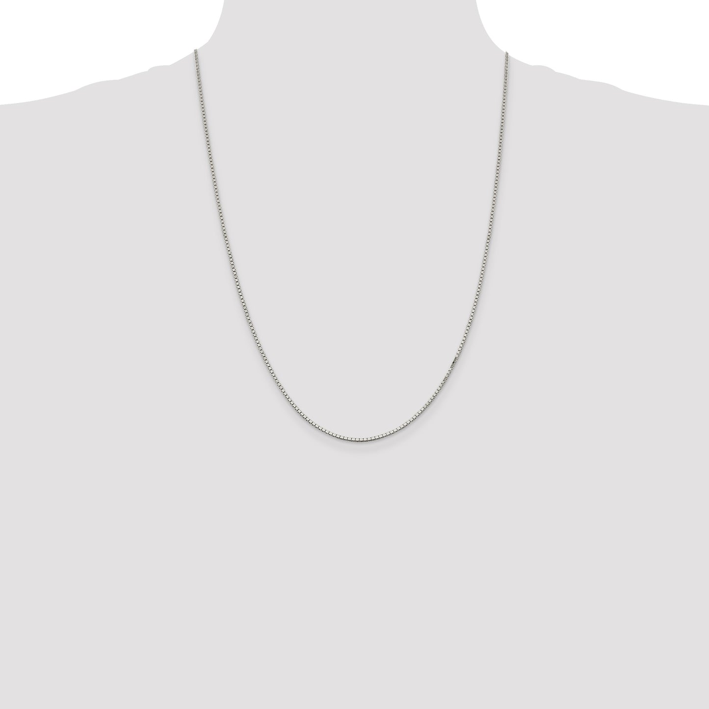 Sterling Silver Rhodium-plated 1.5mm Box Chain