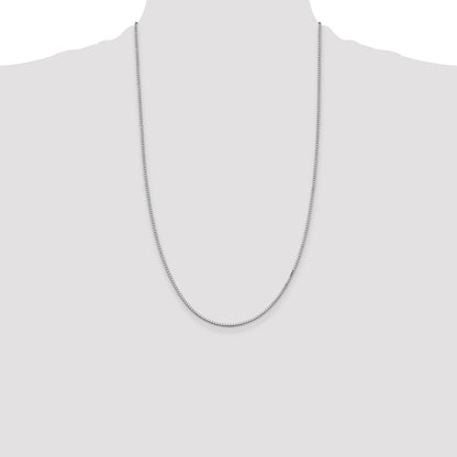 Sterling Silver Rhodium-plated 1.5mm Box Chain