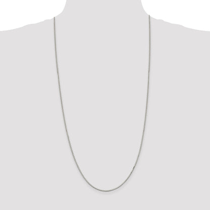 Sterling Silver Rhodium-plated 1.5mm Box Chain