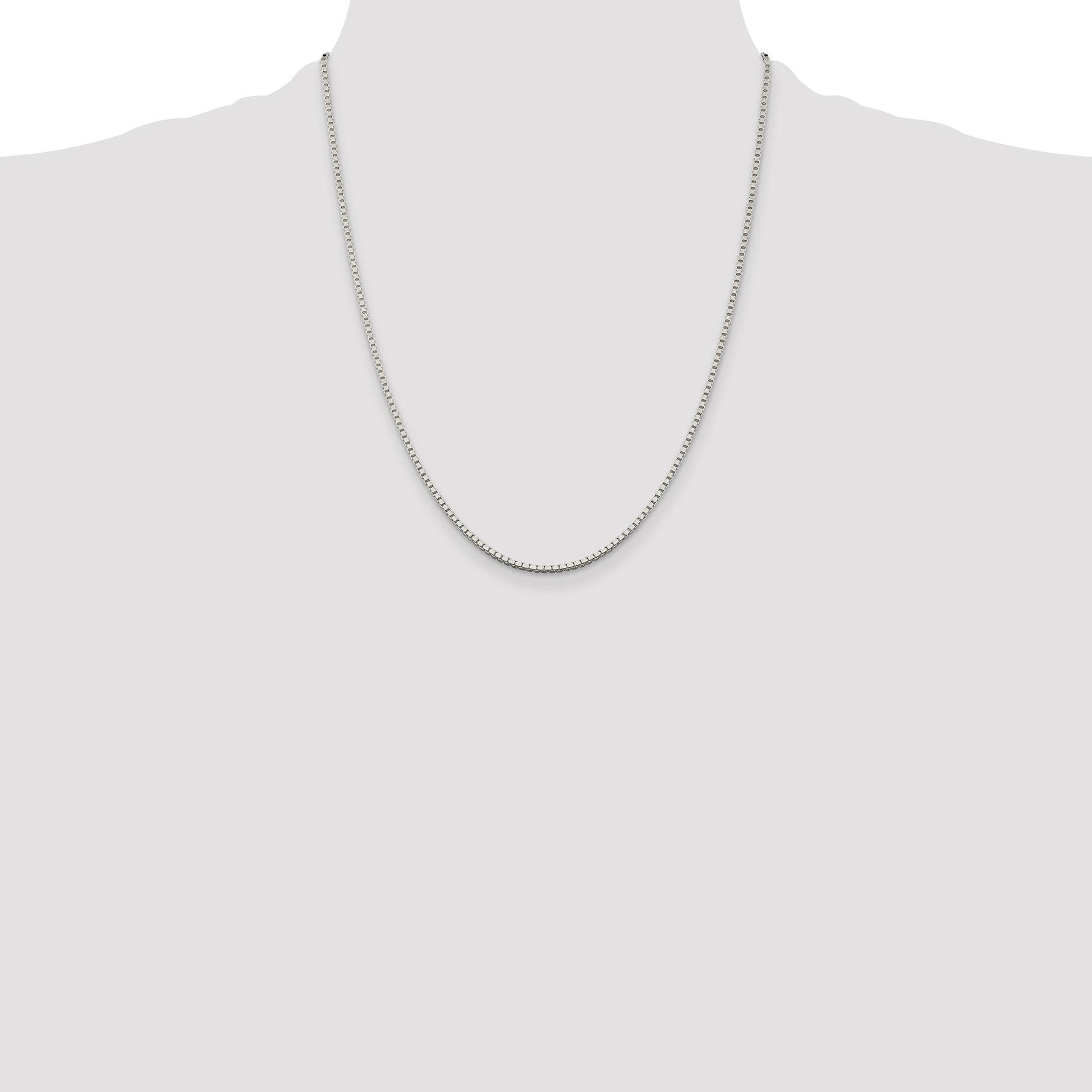 Sterling Silver 1.75mm Box Chain w/4in ext.