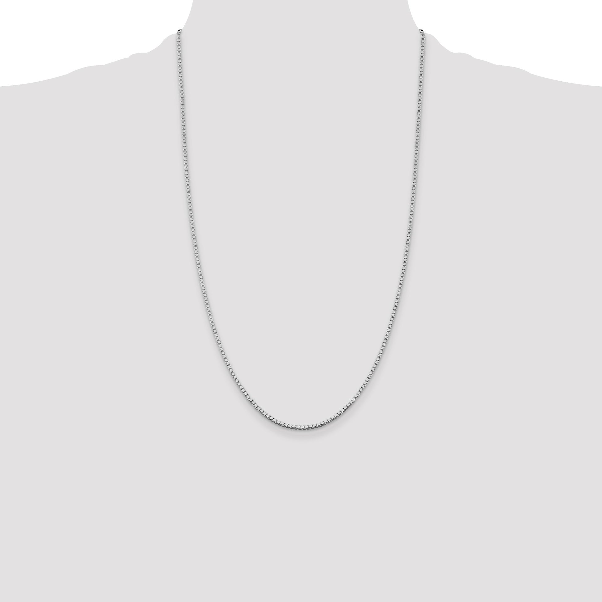 Sterling Silver Rhodium-plated 1.75mm Box Chain