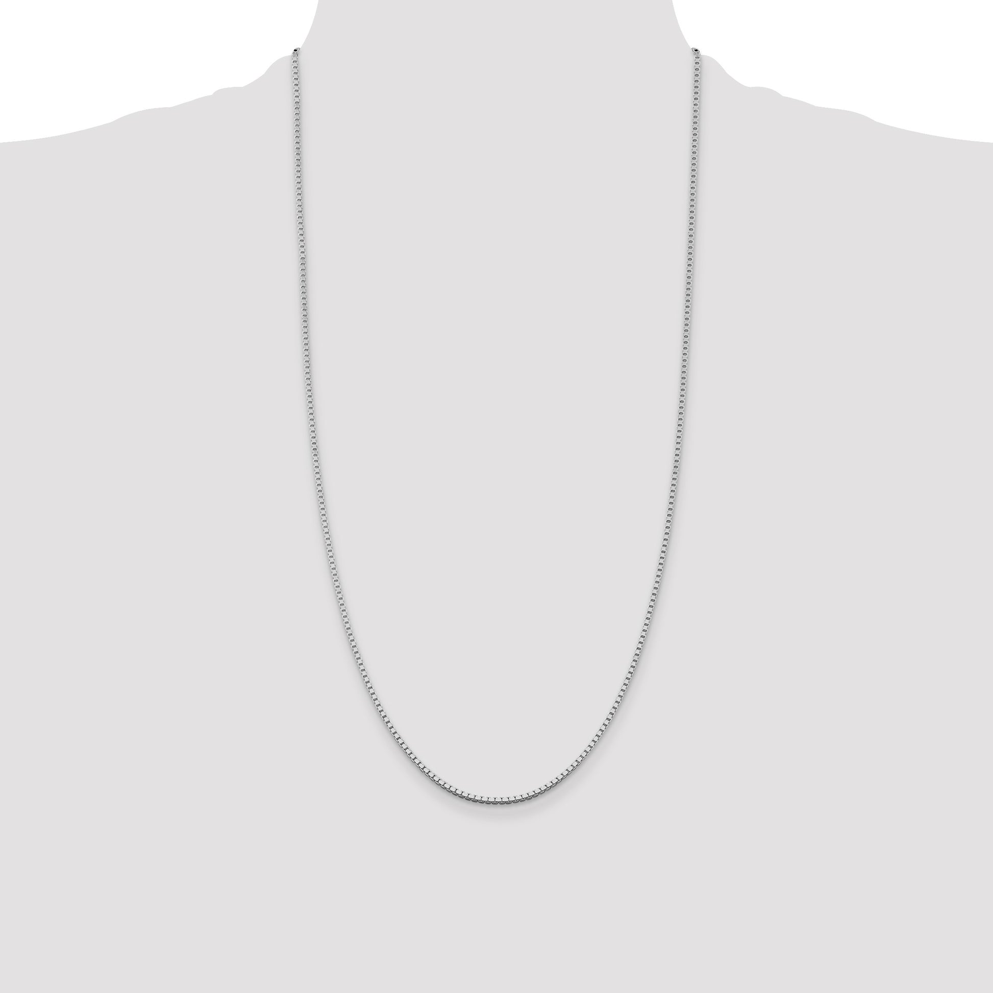 Sterling Silver Rhodium-plated 1.75mm Box Chain