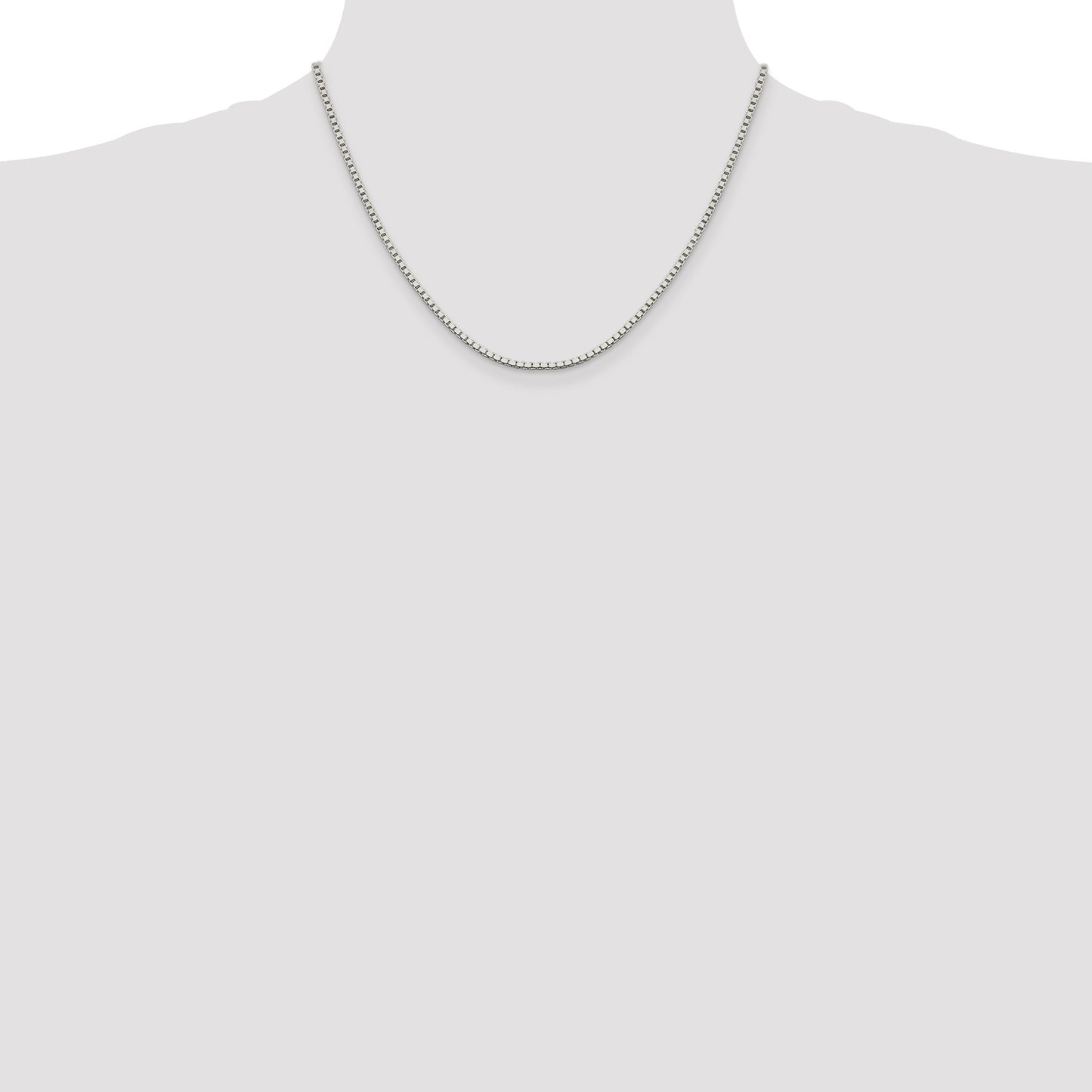 Sterling Silver 1.9mm Box Chain w/2in ext.