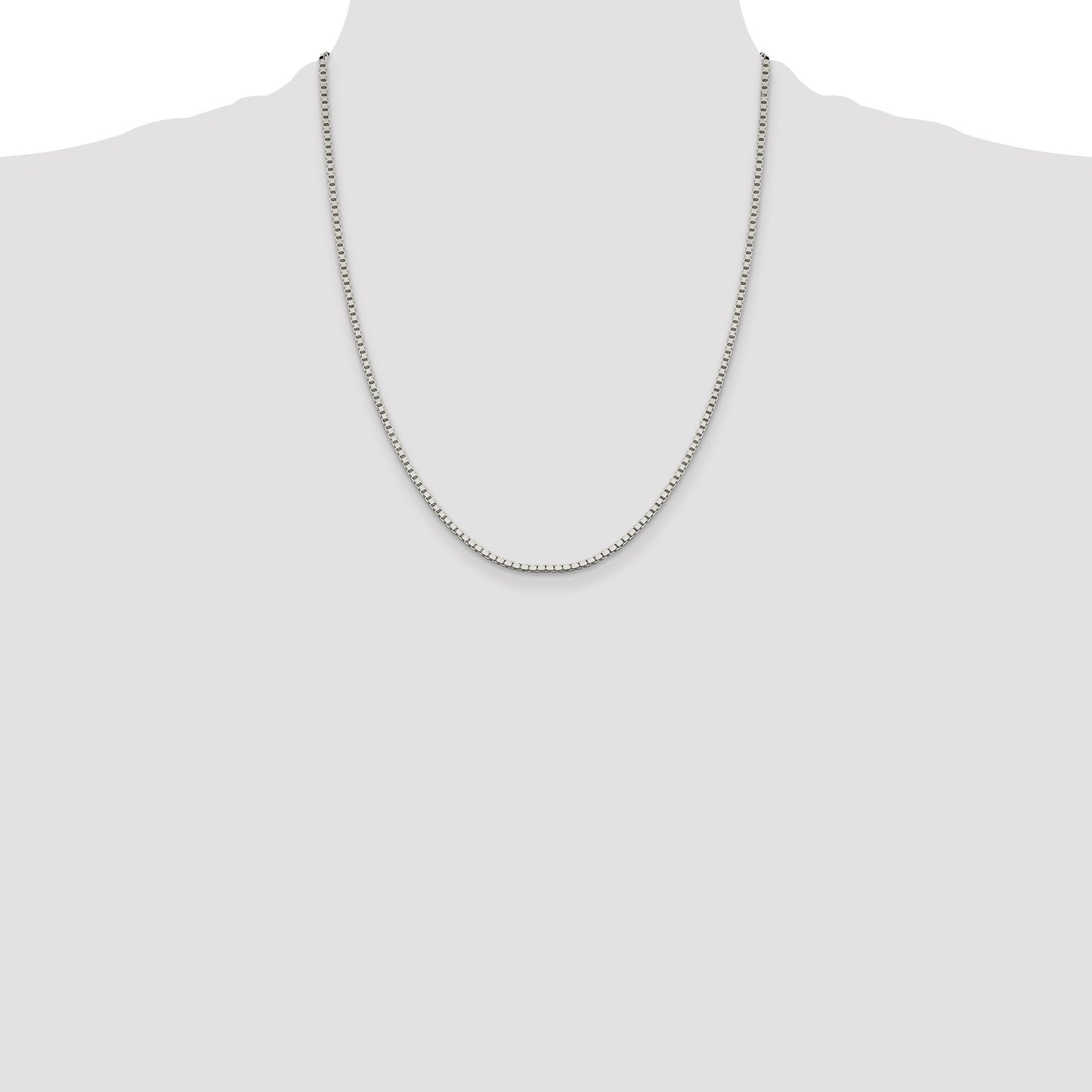 Sterling Silver 1.9mm Box Chain w/4in ext.
