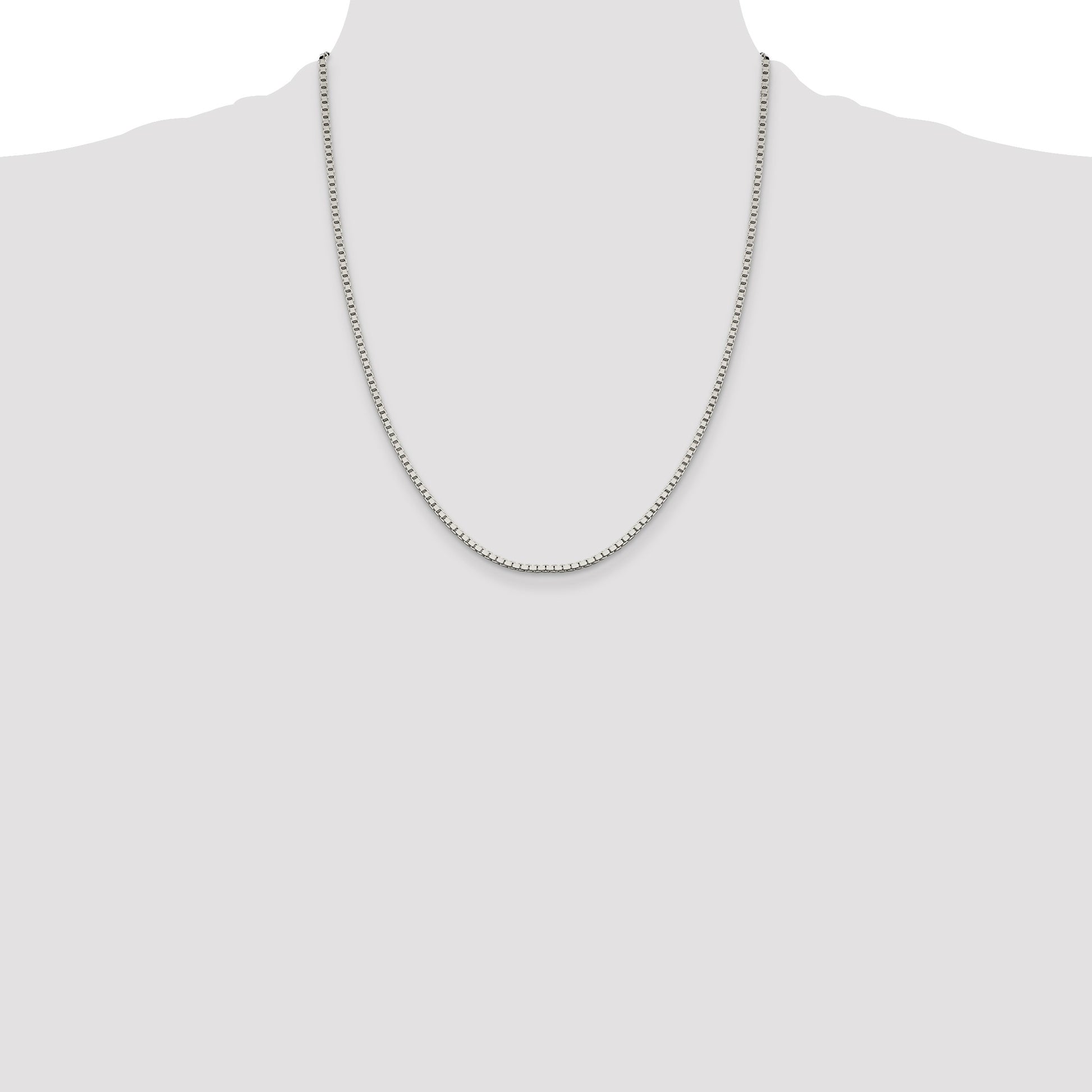 Sterling Silver 1.9mm Box Chain w/4in ext.
