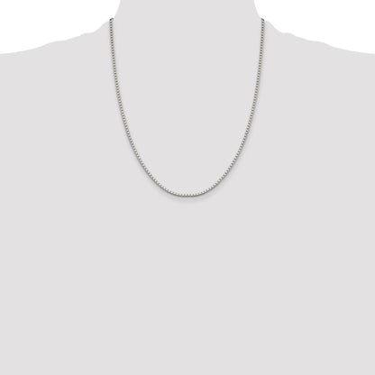 Sterling Silver 1.9mm Box Chain w/4in ext.