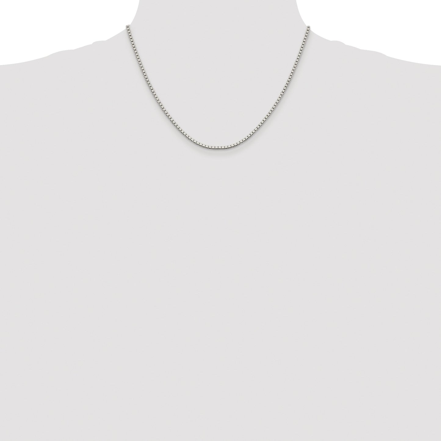 Sterling Silver Rhodium-plated 1.9mm Box Chain