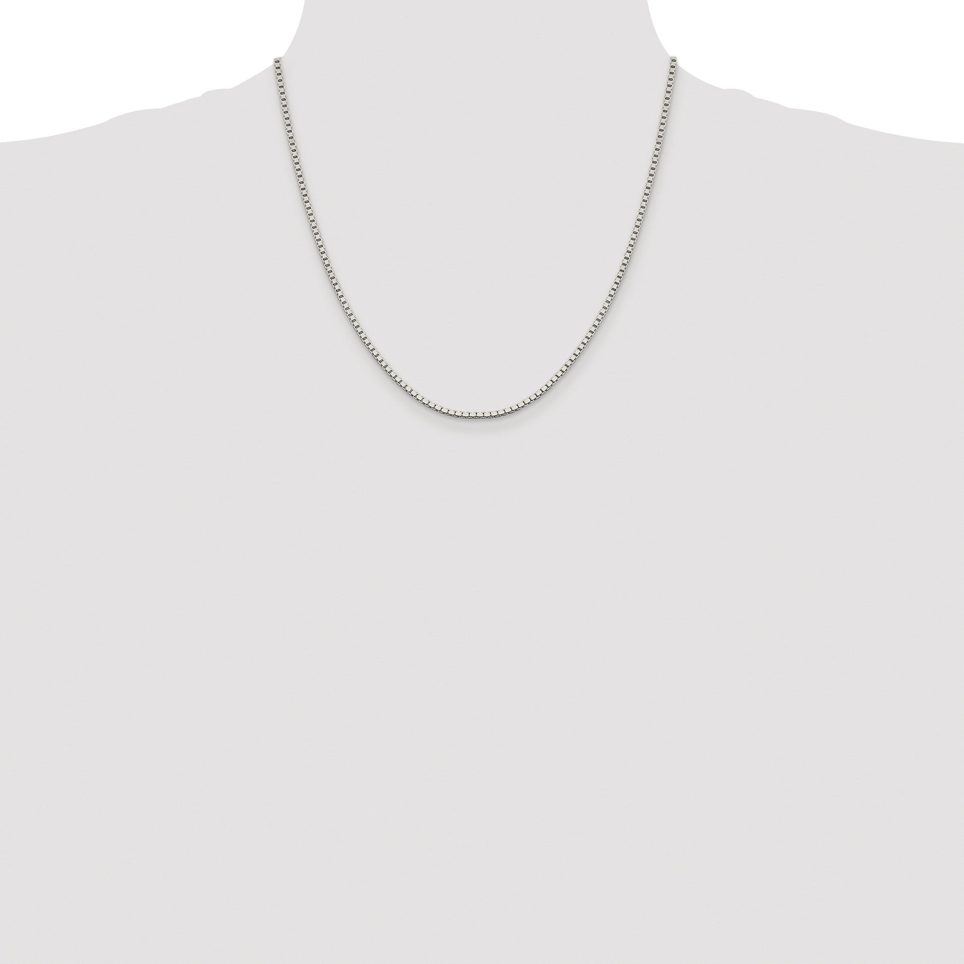 Sterling Silver Rhodium-plated 1.9mm Box Chain