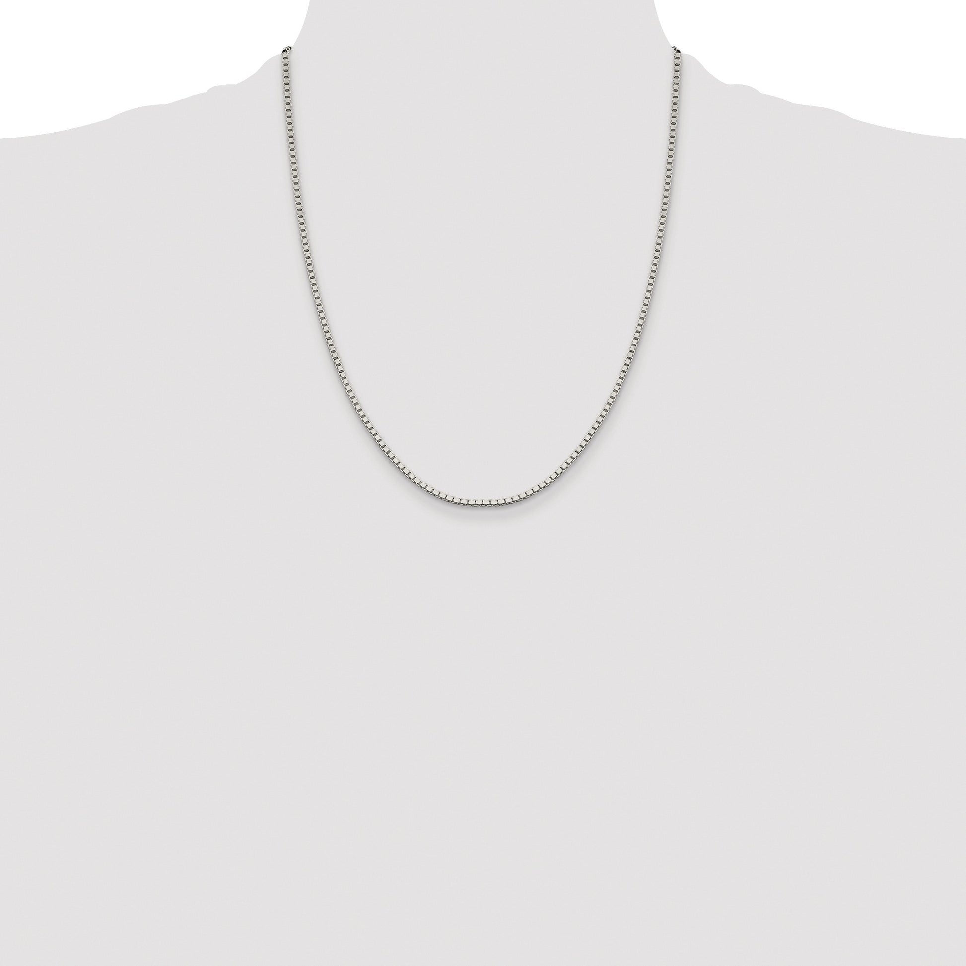 Sterling Silver Rhodium-plated 1.9mm Box Chain