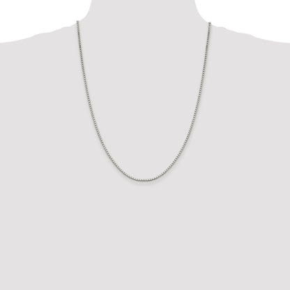 Sterling Silver Rhodium-plated 1.9mm Box Chain
