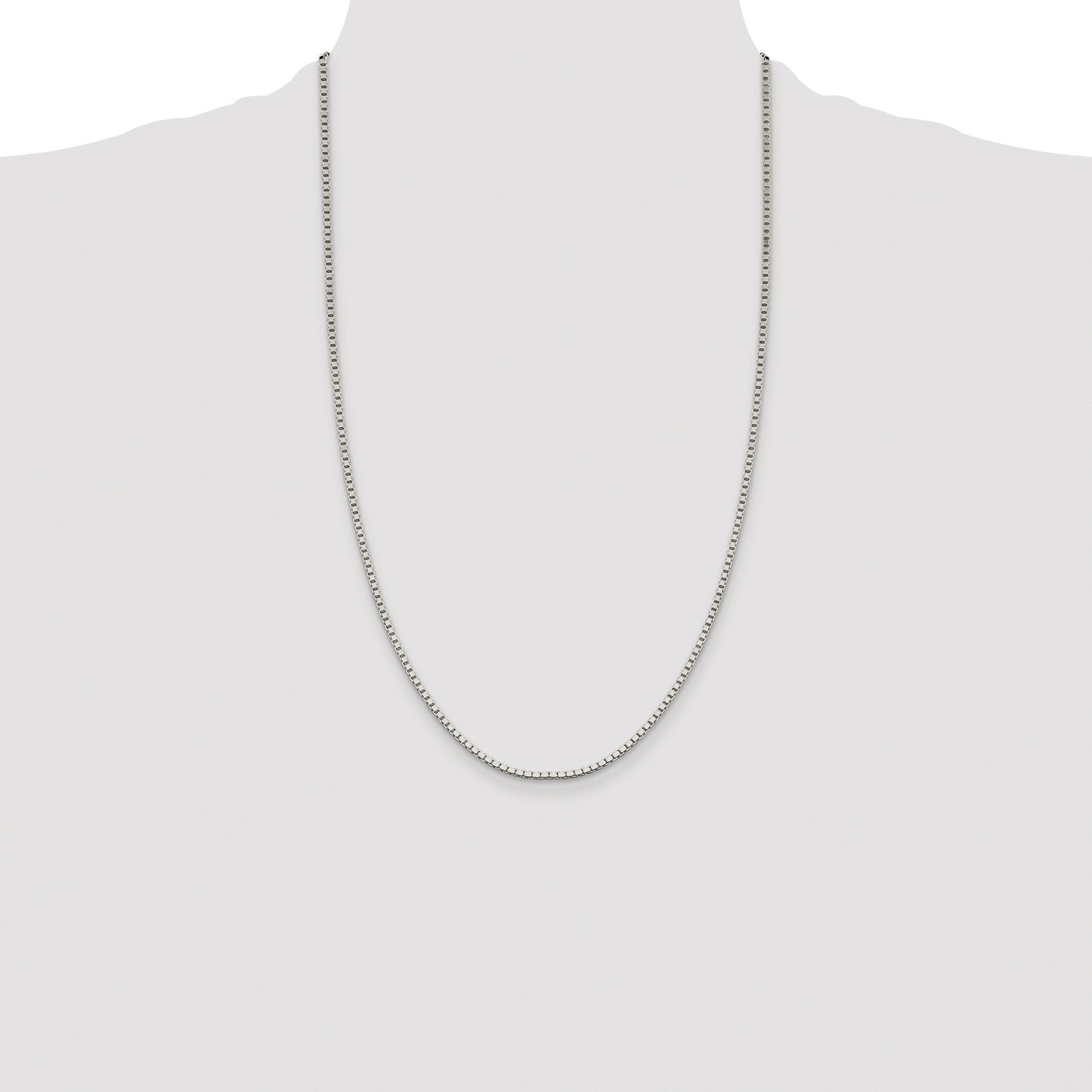 Sterling Silver Rhodium-plated 1.9mm Box Chain