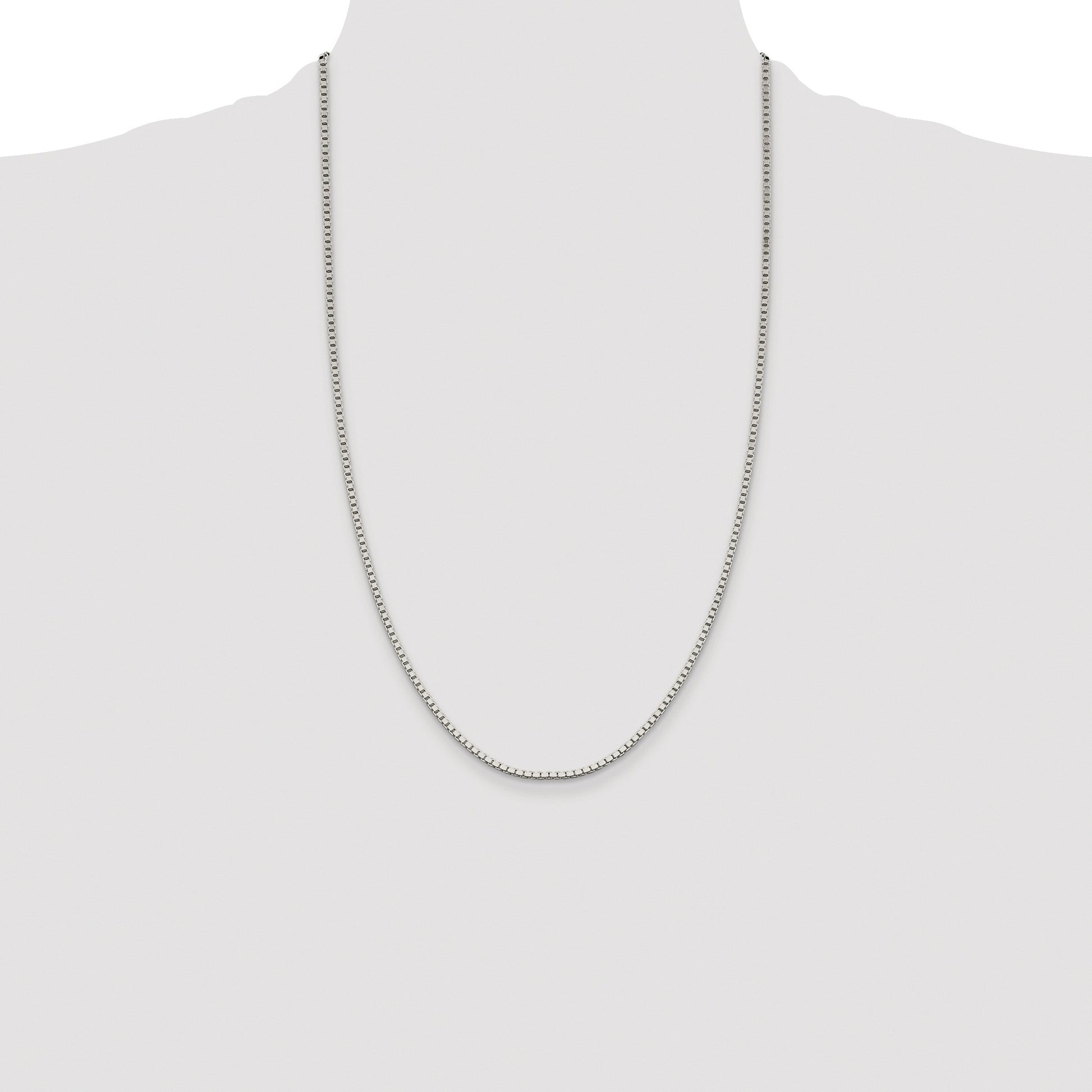 Sterling Silver Rhodium-plated 1.9mm Box Chain