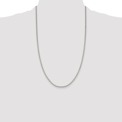 Sterling Silver Rhodium-plated 1.9mm Box Chain