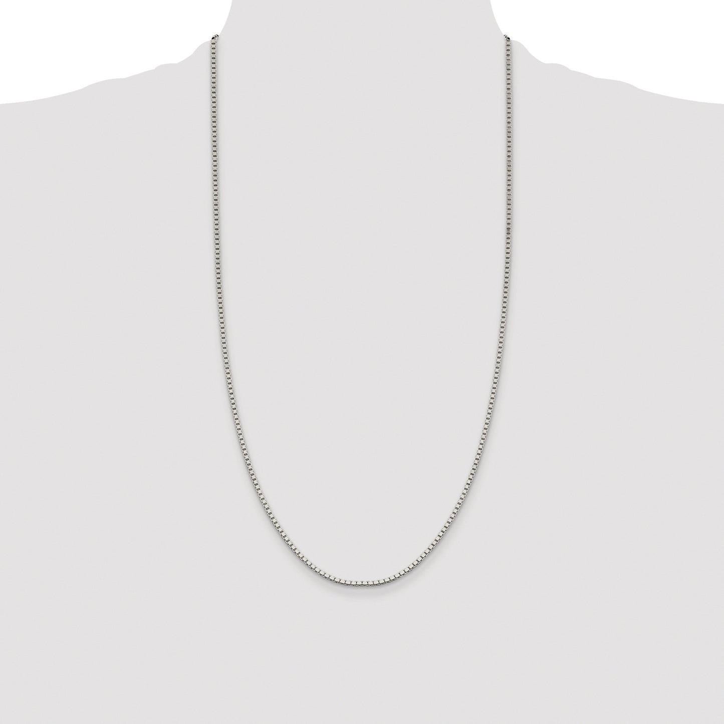Sterling Silver Rhodium-plated 1.9mm Box Chain