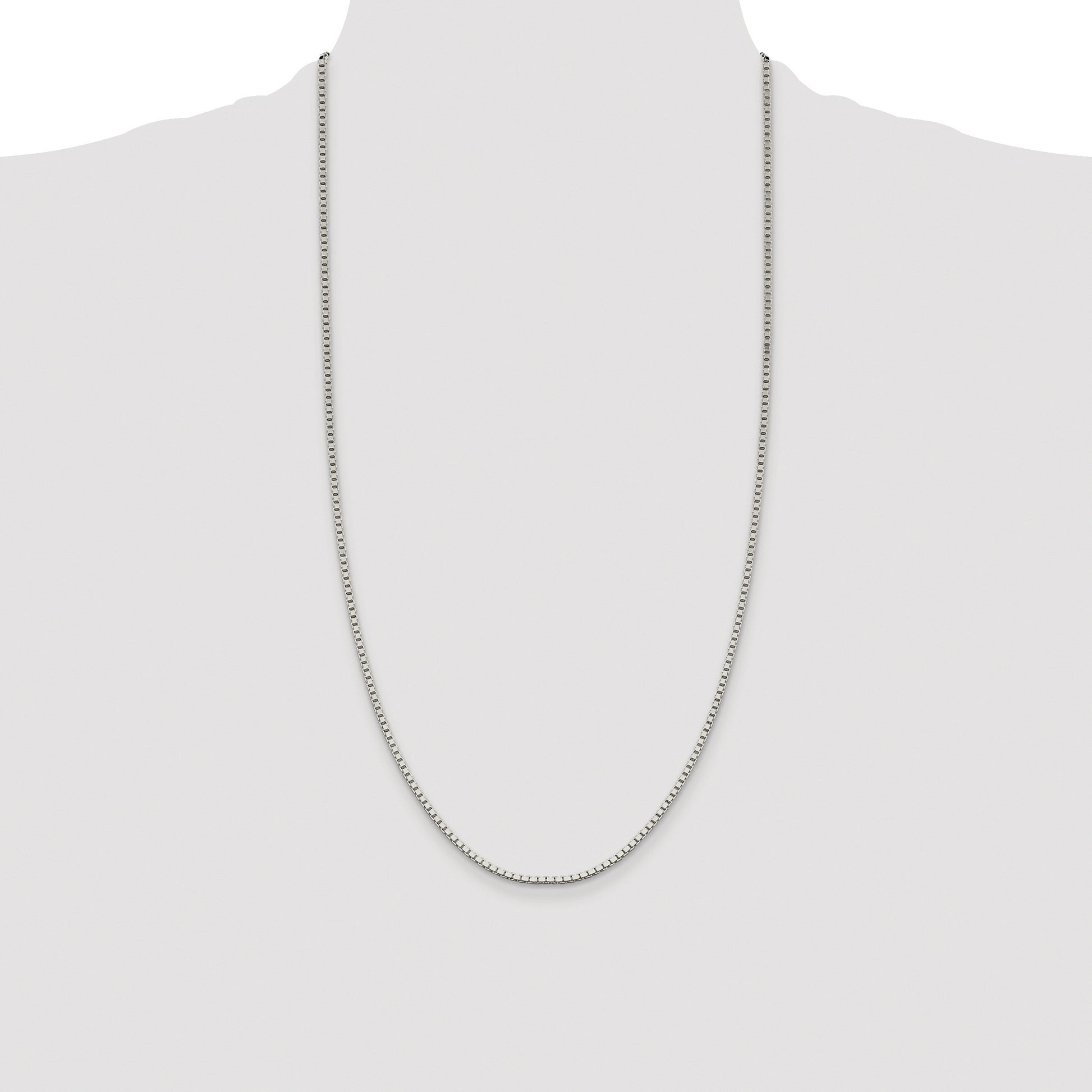 Sterling Silver Rhodium-plated 1.9mm Box Chain